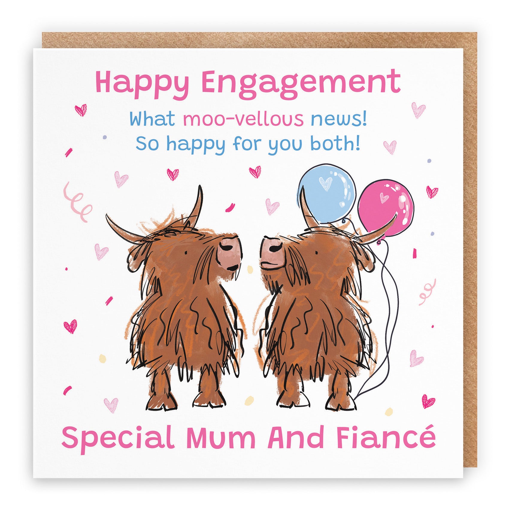 Highland Cows Engagement Card Animal Party