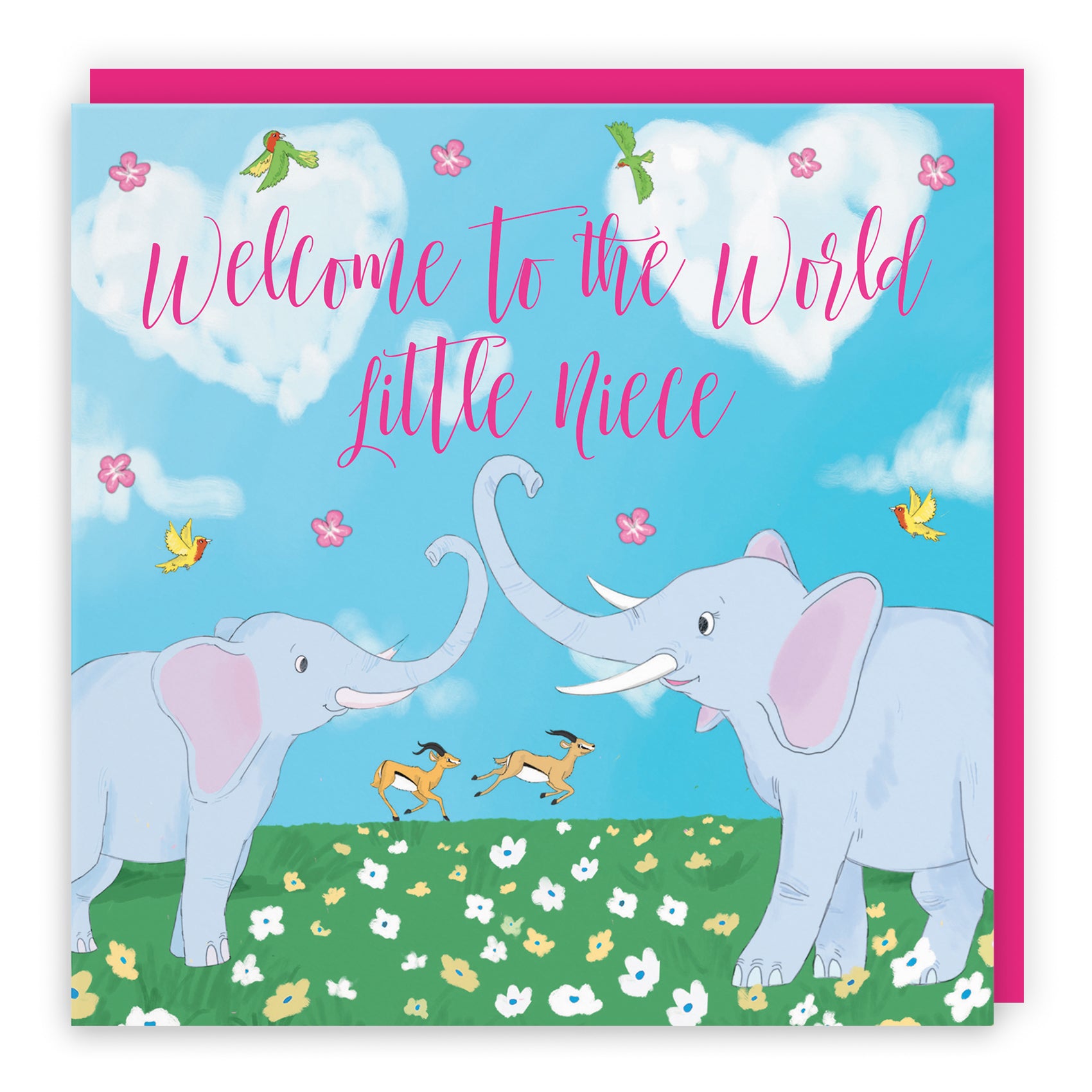New Baby Card Elephants Cute Animals