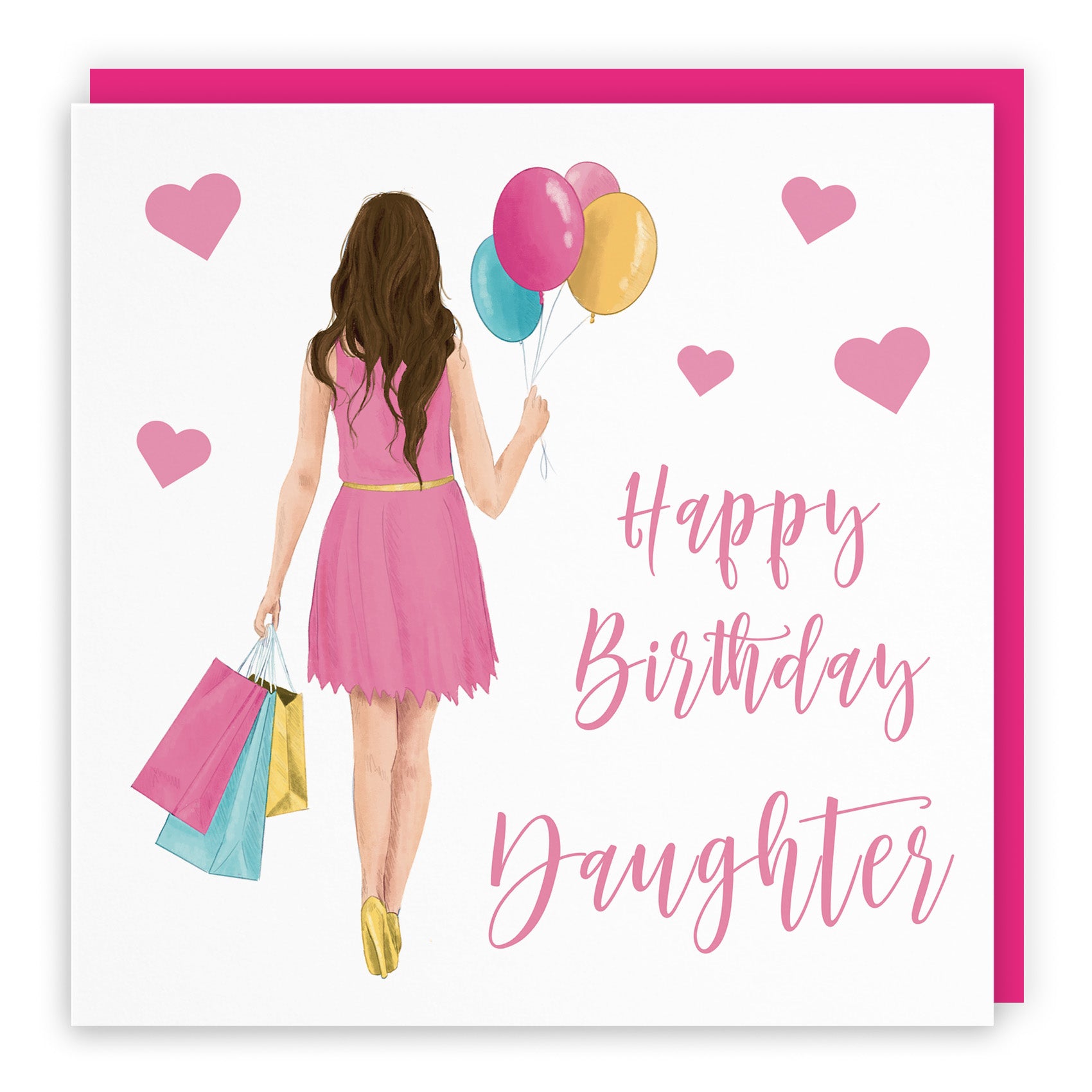 Female Balloons Hearts Birthday Card Iconic