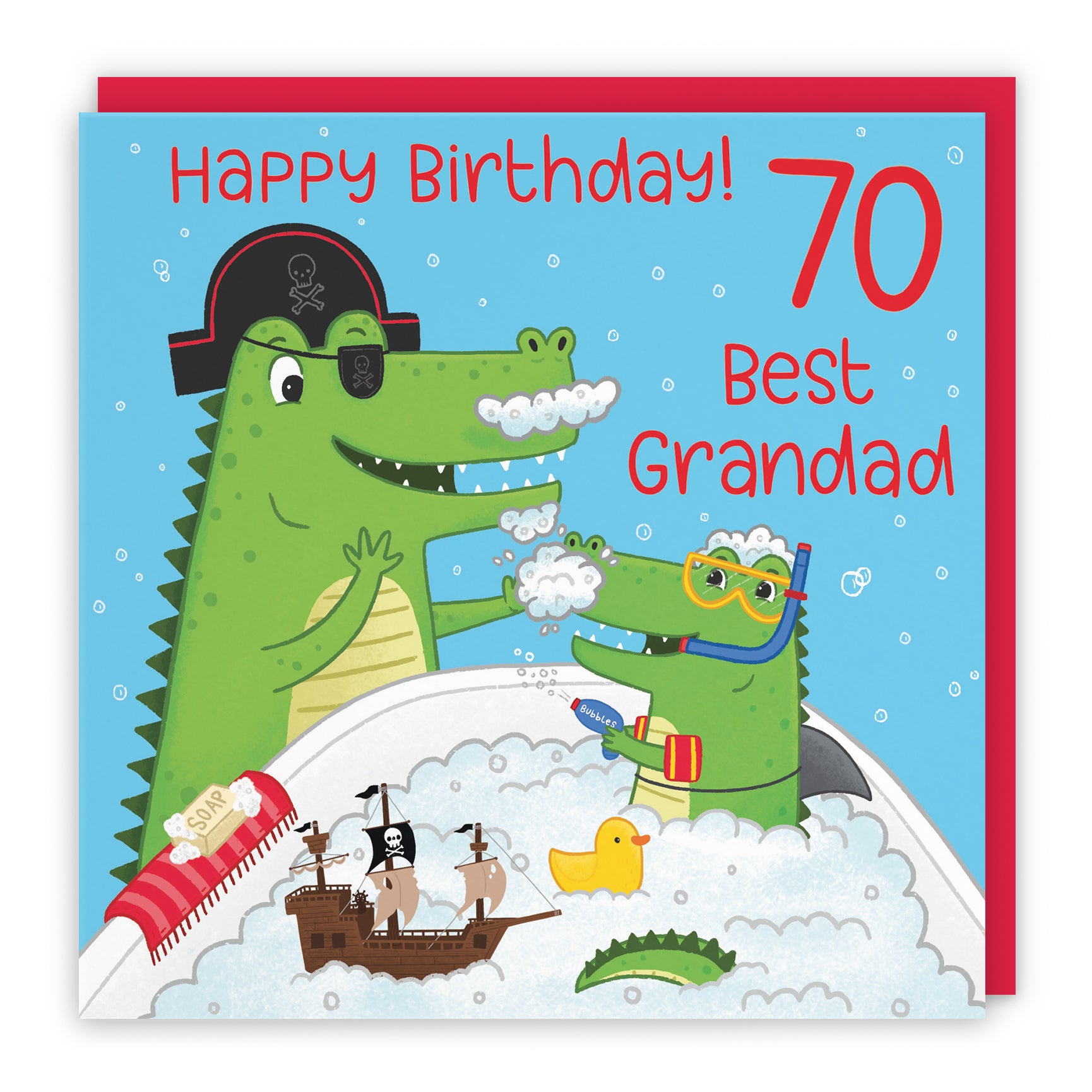 Crocodile Bath Time Birthday Card Imagination