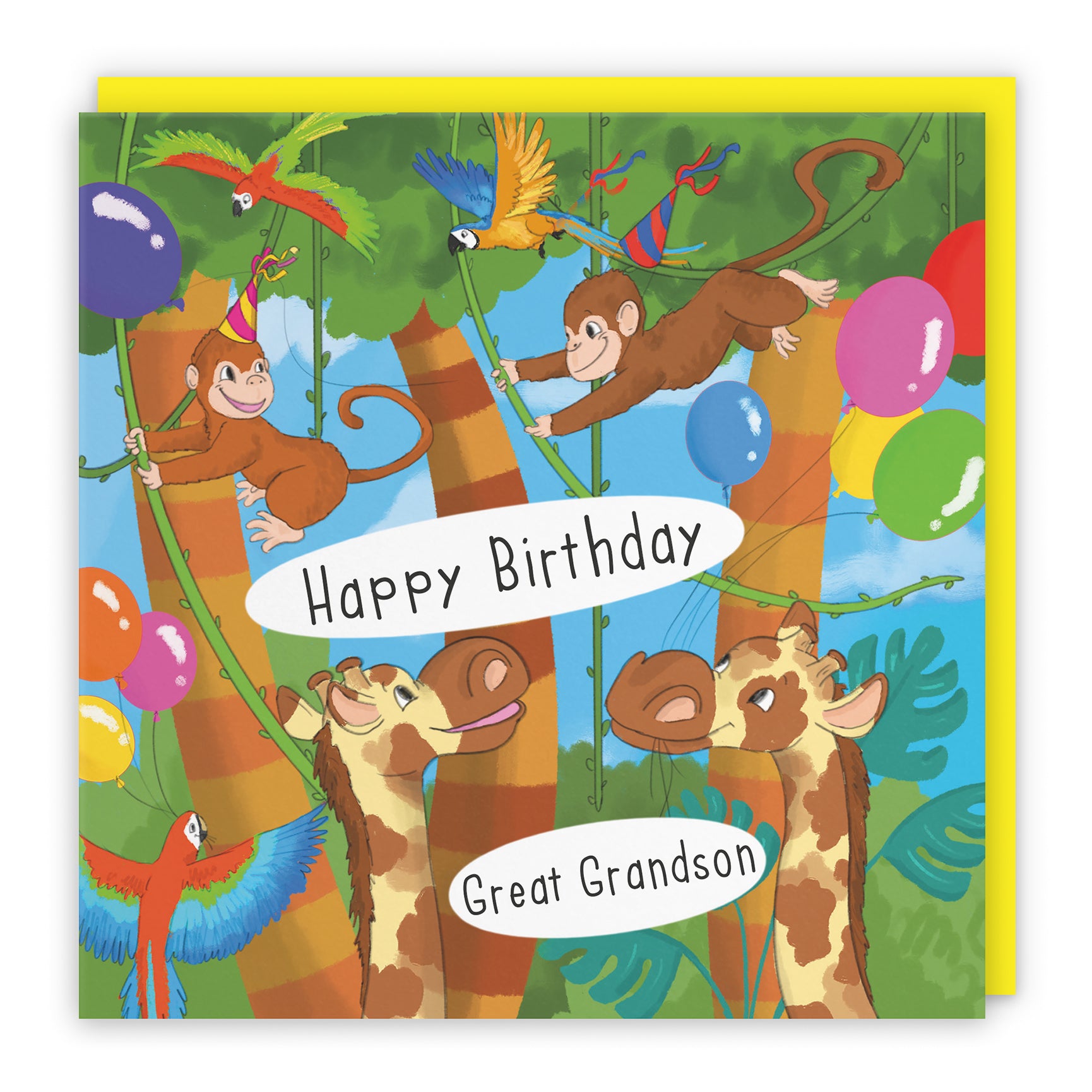 Monkey Birthday Card Jungle