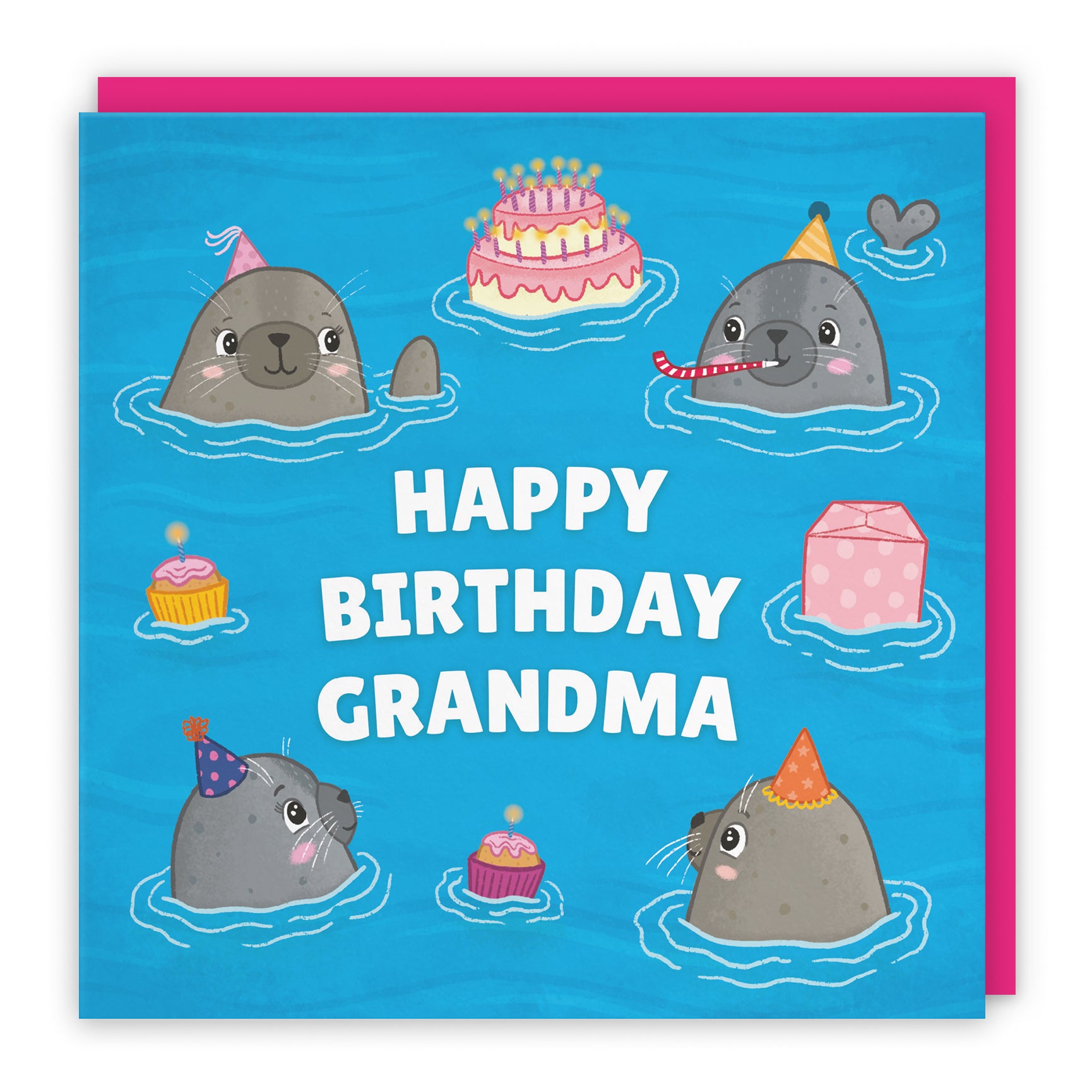 Cute Seals Birthday Card Ocean