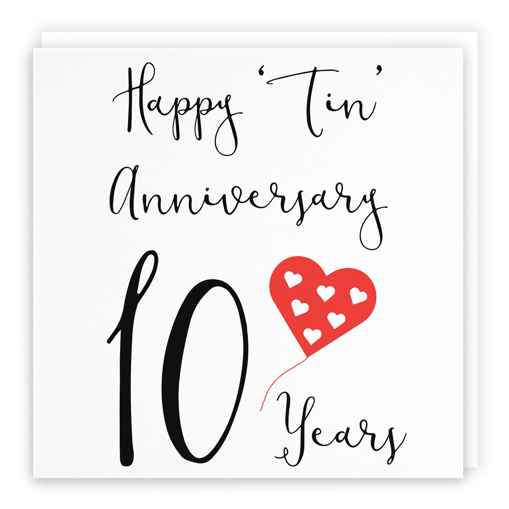Balloon Heart Anniversary Card Red Heart