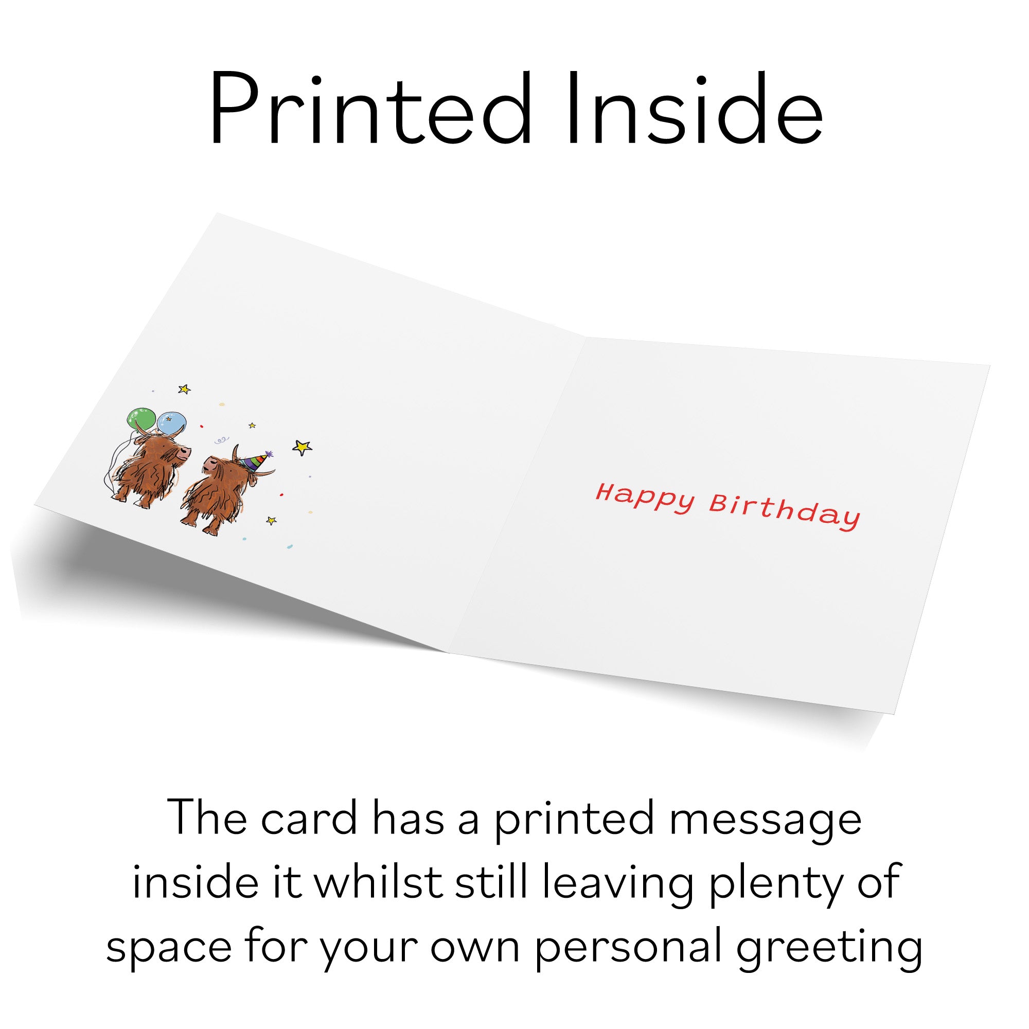 Highland Cows Birthday Card Animal Party