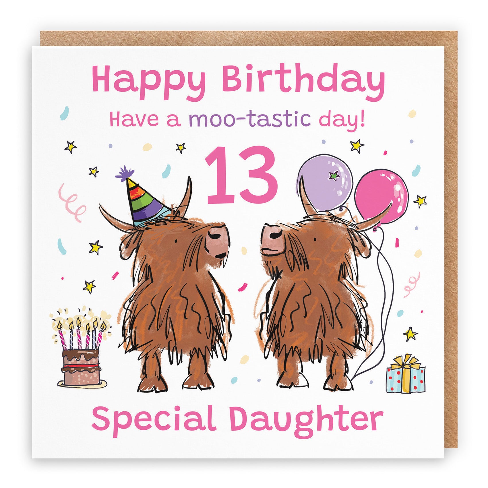 Highland Cows Birthday Card Animal Party