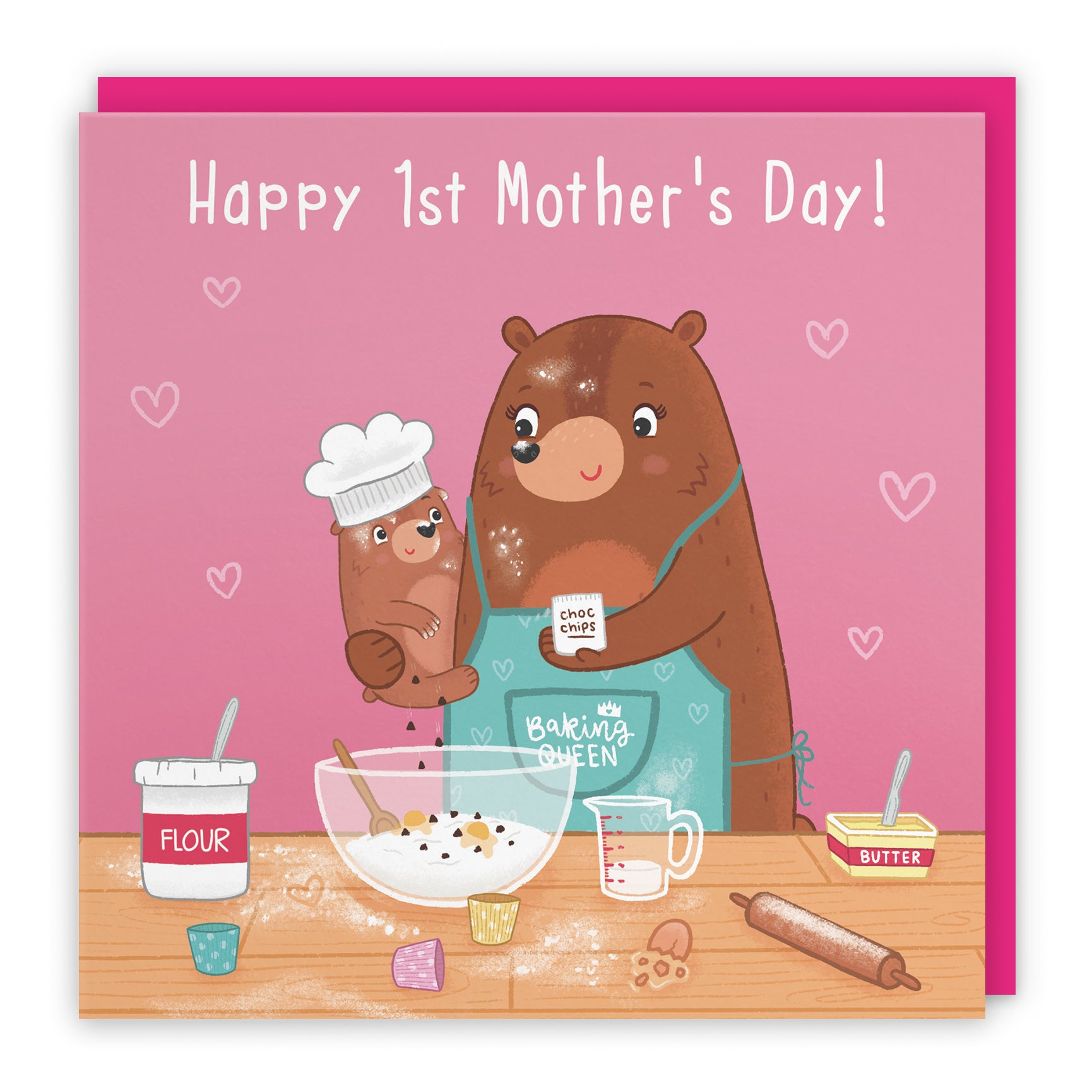 Baking Mother's Day Card Cute Bears