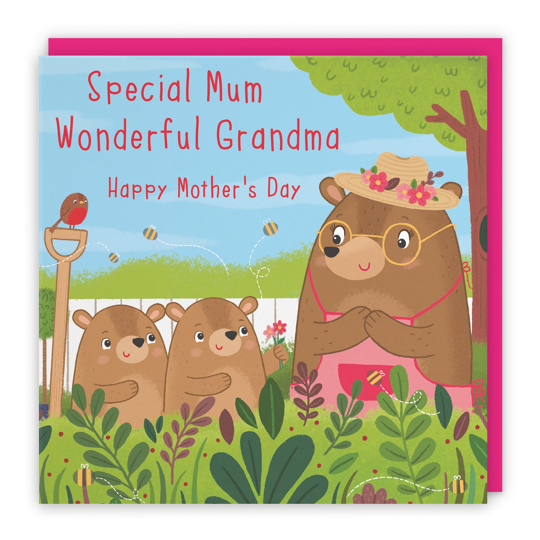 Gardening Mother's Day Card Cute Bears