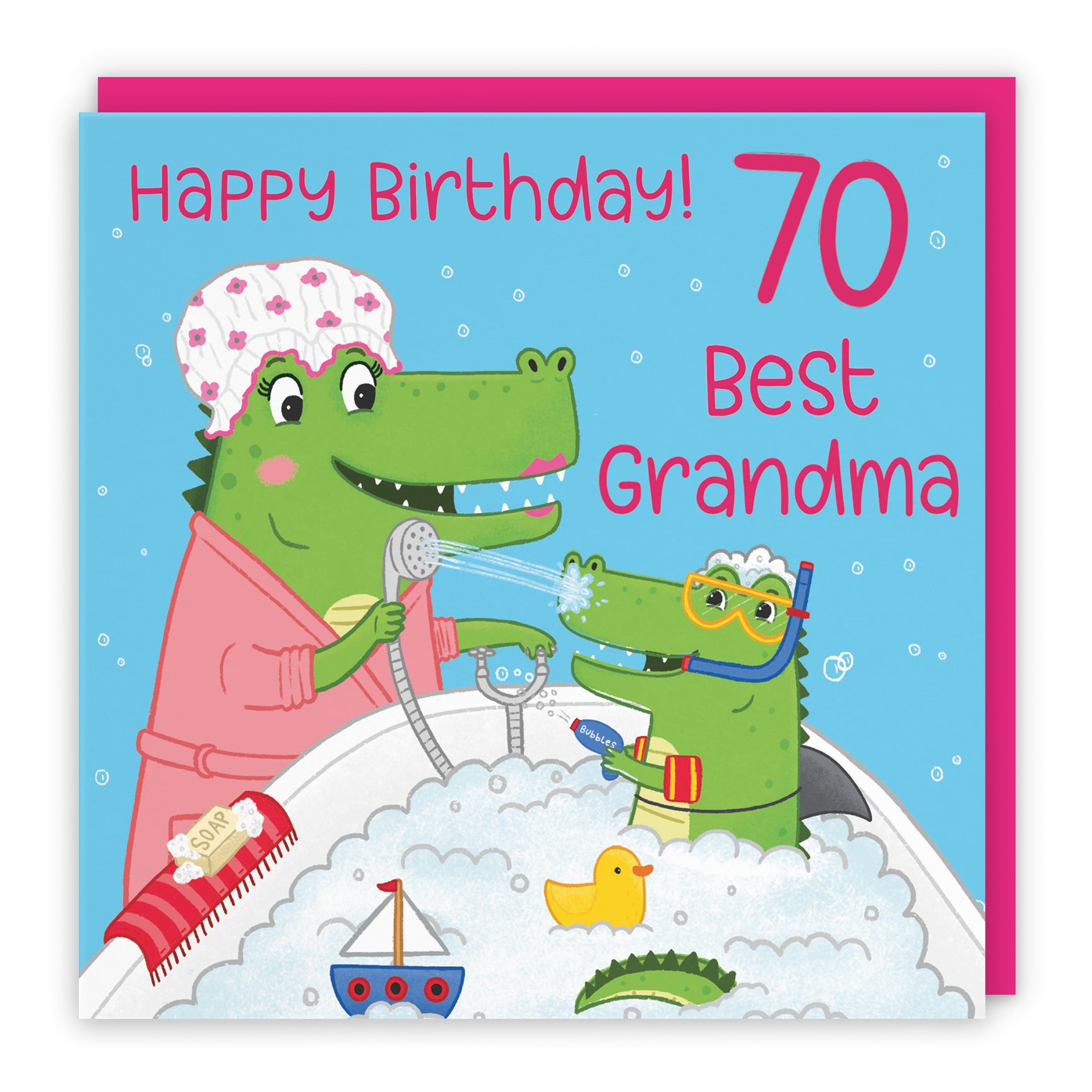 Crocodile Bath Time Birthday Card Imagination
