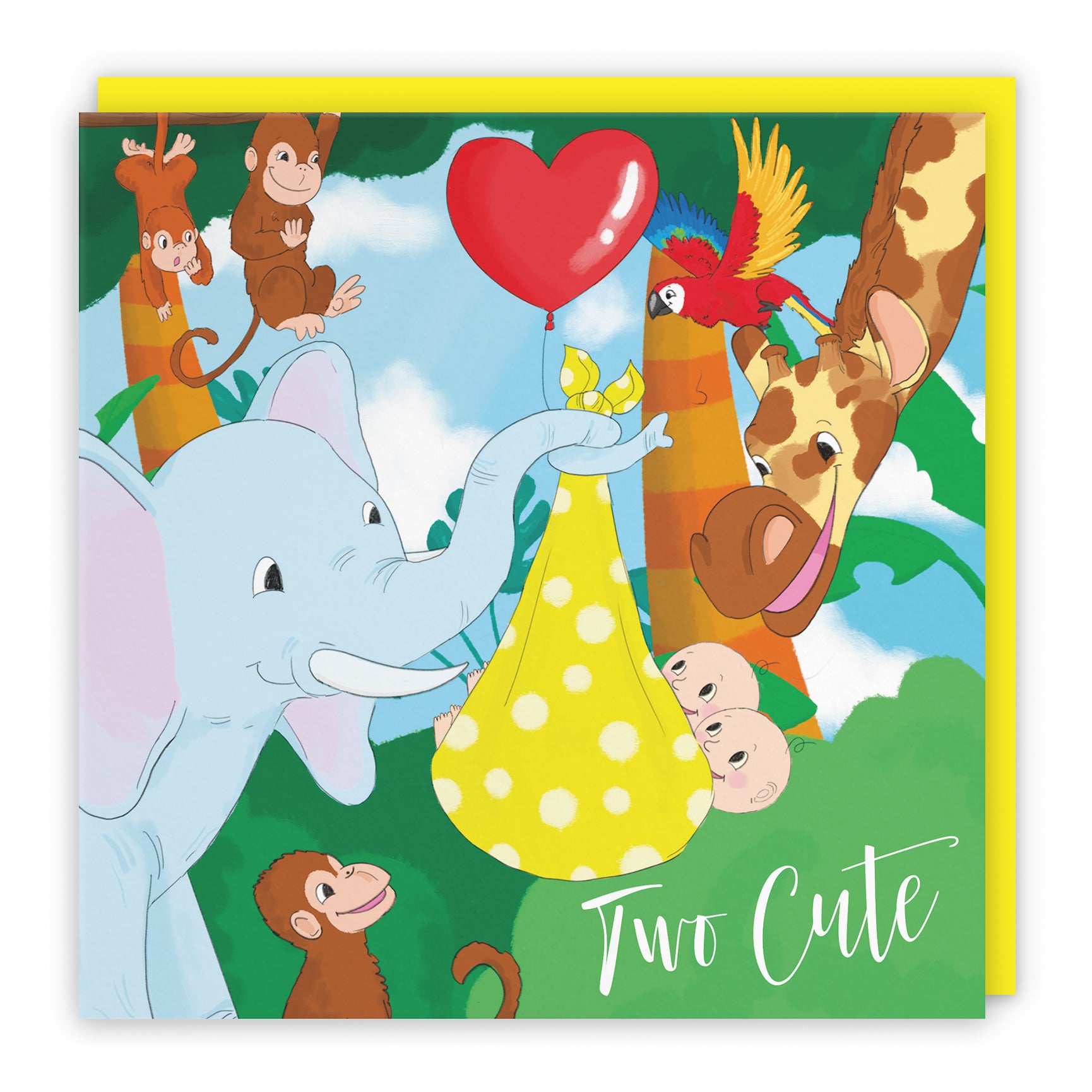 New Baby Card Cute Elephant Jungle