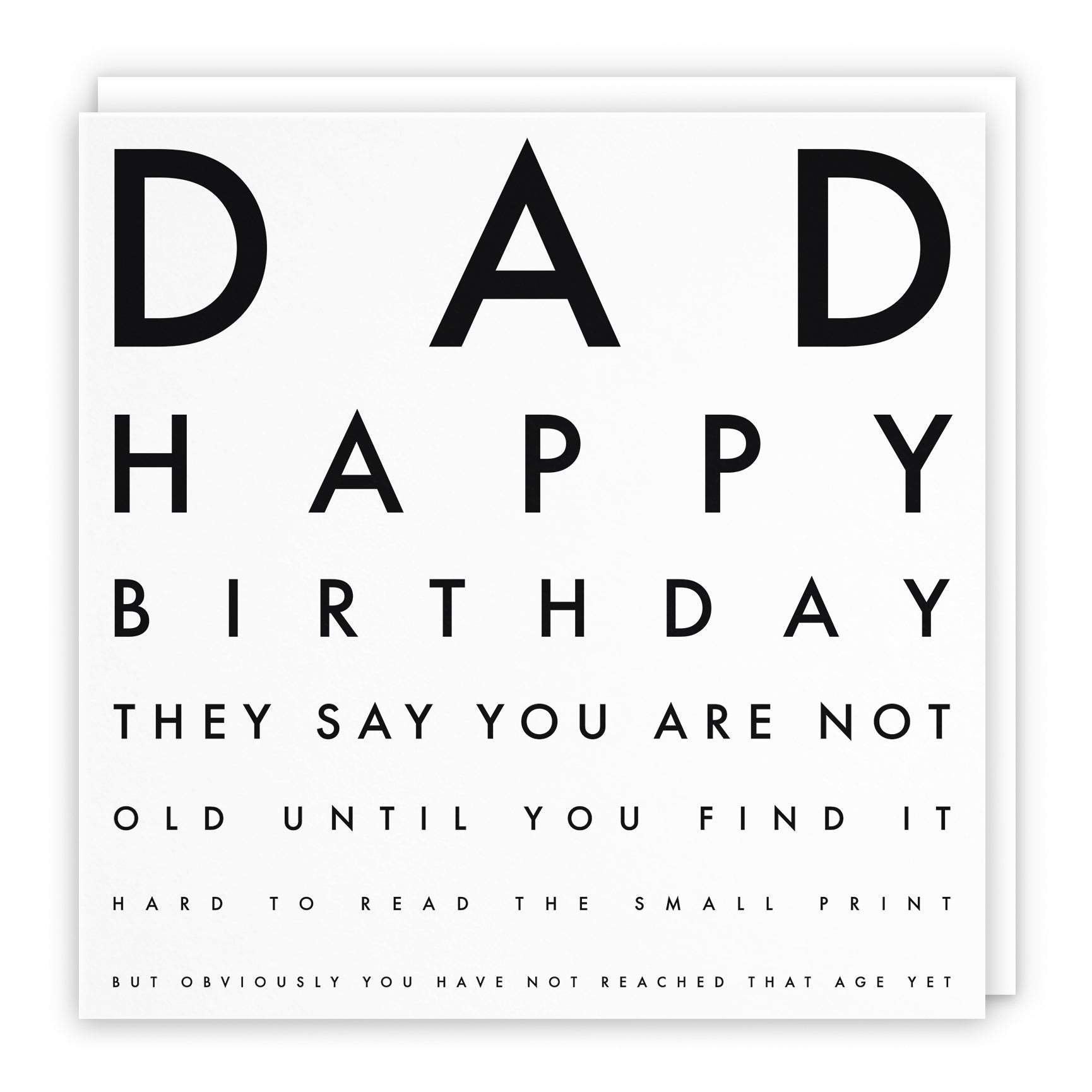 Funny Eye Test Birthday Card Letters
