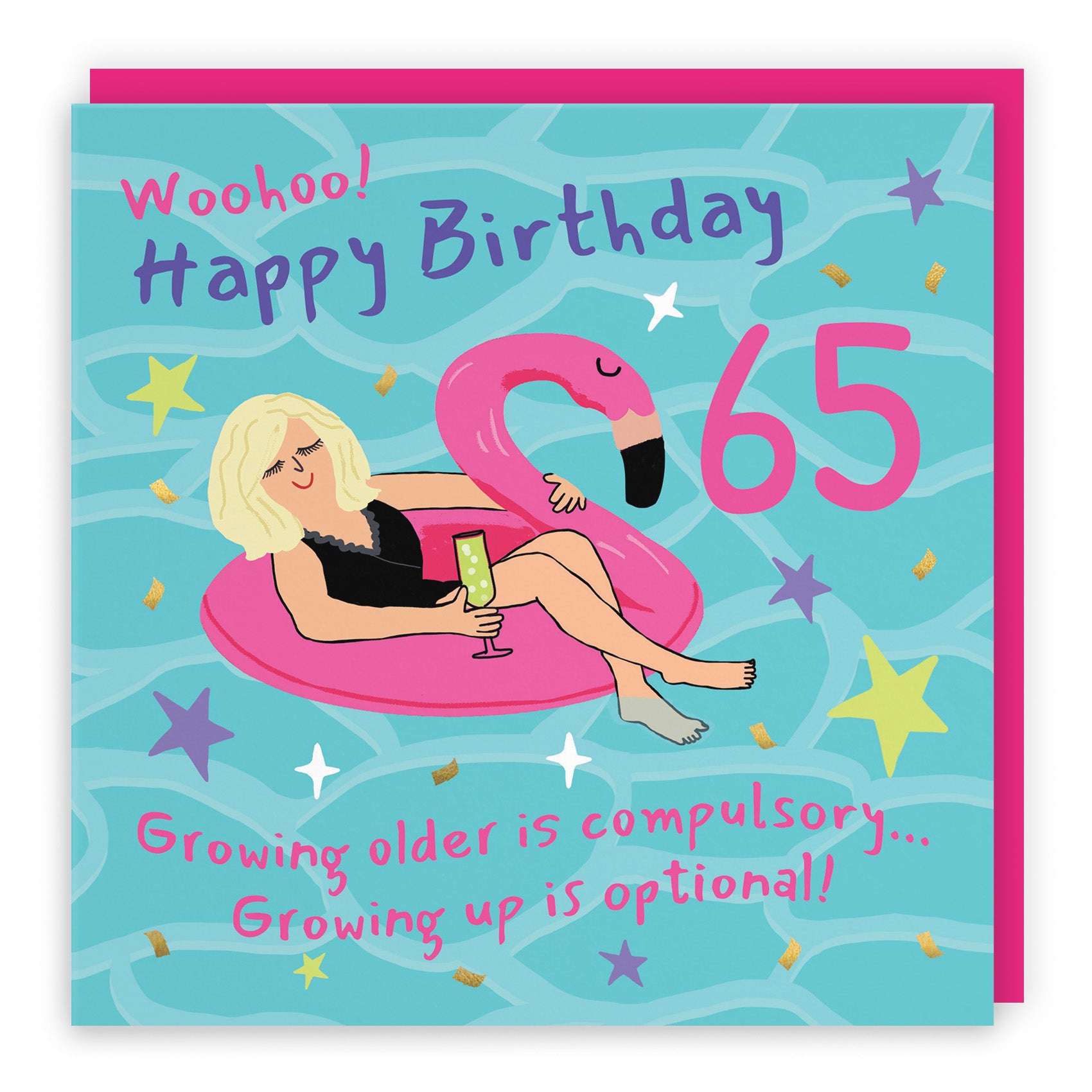 Female Flamingo Float Birthday Card Laugh Out Loud