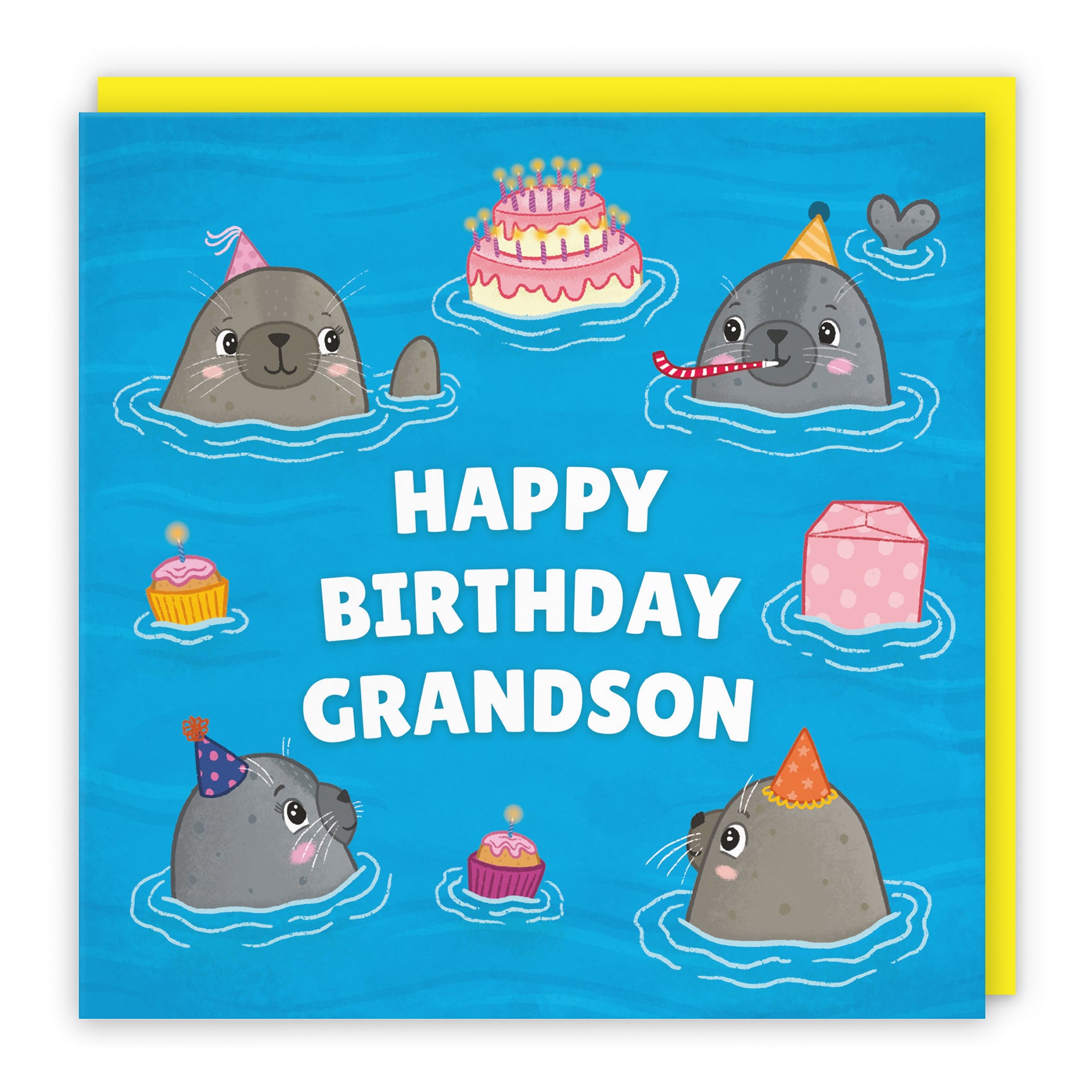Cute Seals Birthday Card Ocean