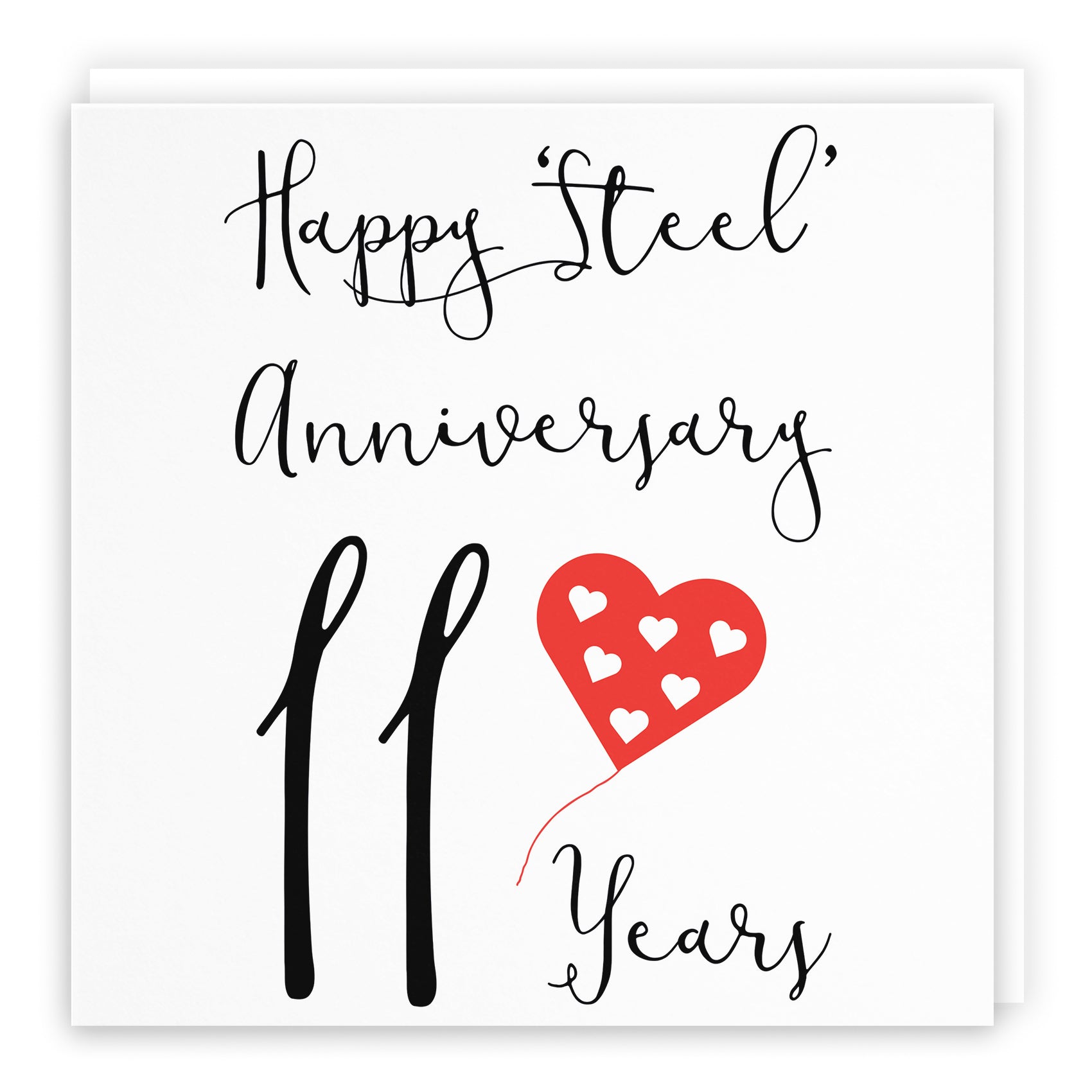 Balloon Heart Anniversary Card Red Heart