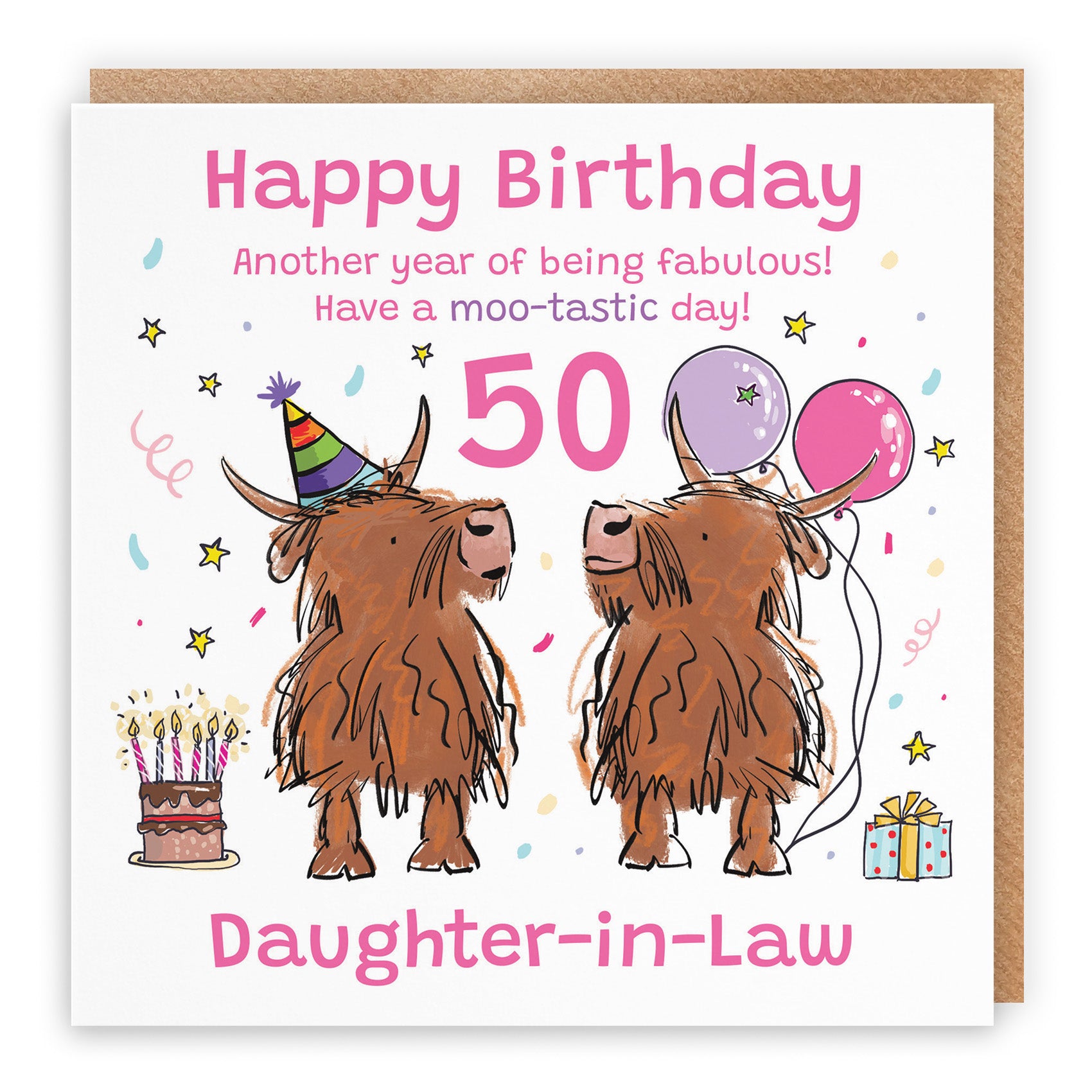 Highland Cows Birthday Card Animal Party