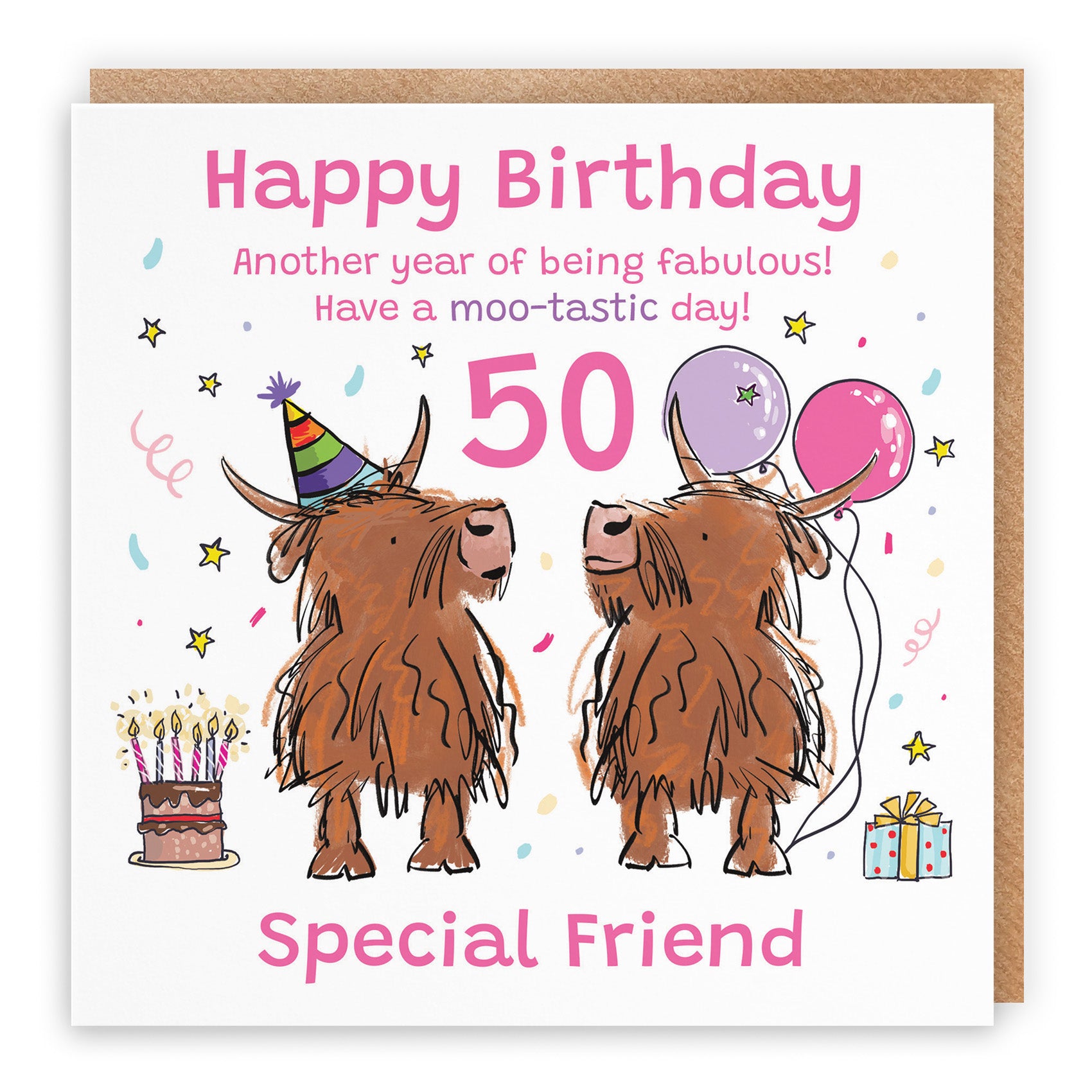Highland Cows Birthday Card Animal Party