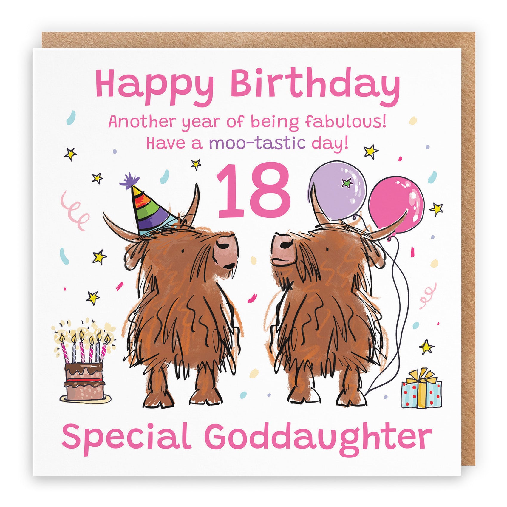 Highland Cows Birthday Card Animal Party