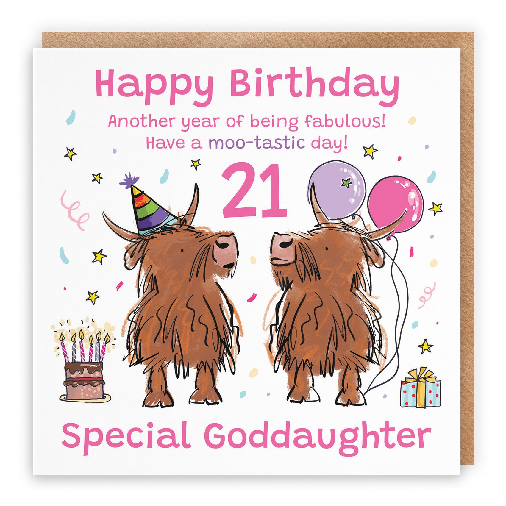 Highland Cows Birthday Card Animal Party