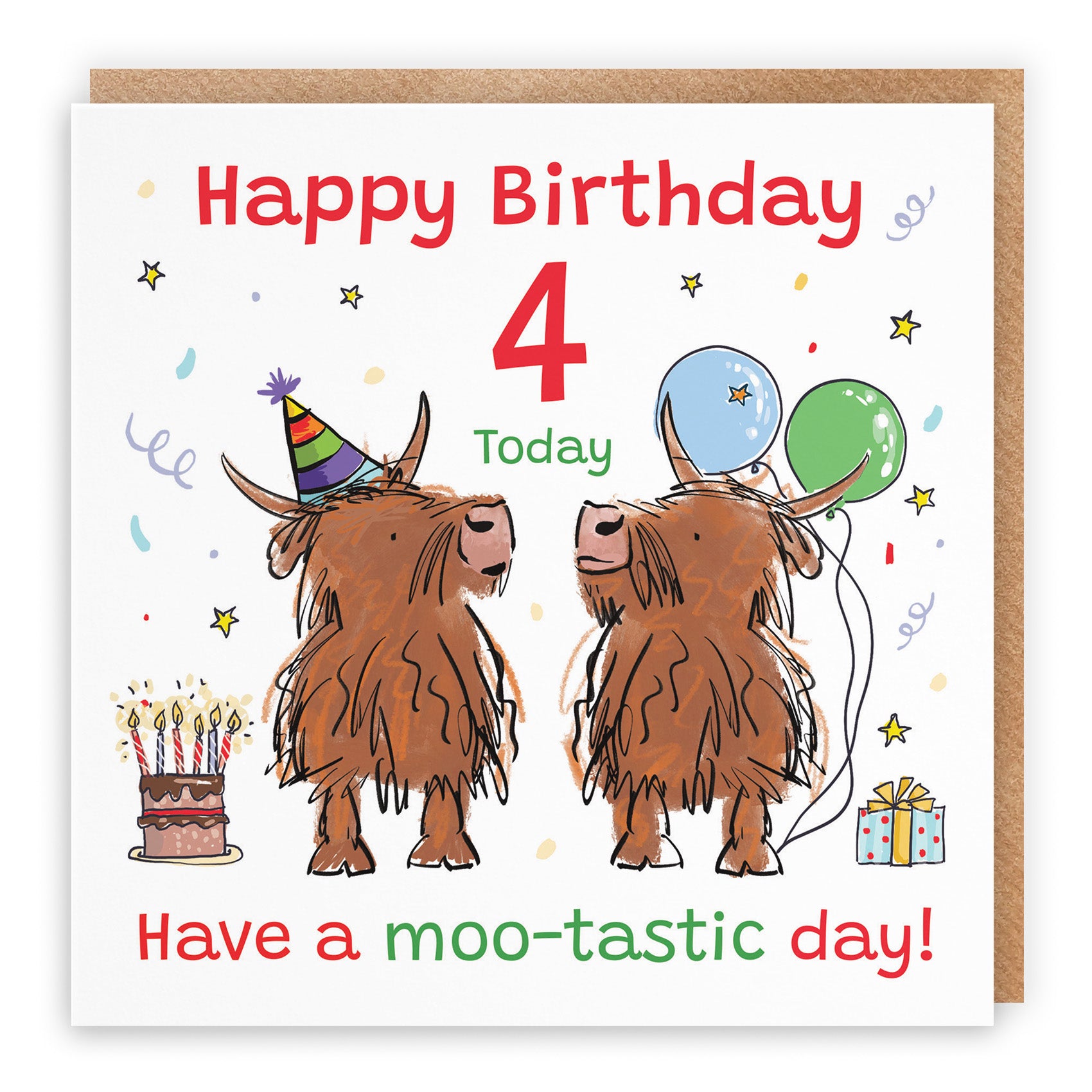 Highland Cows Birthday Card Animal Party