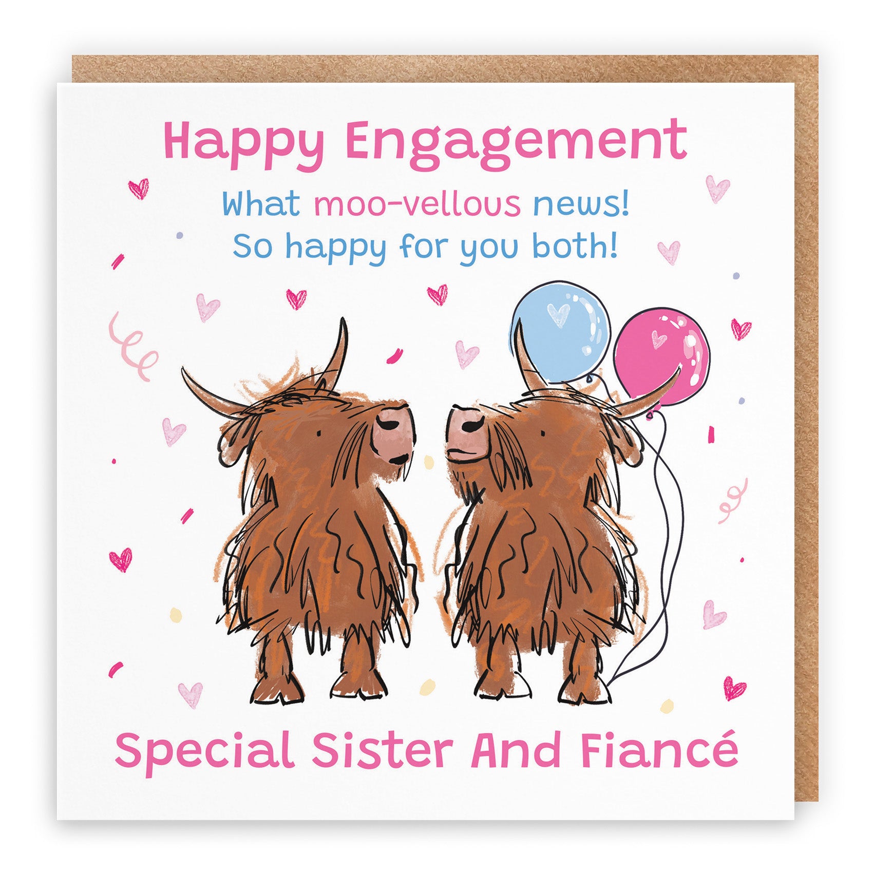 Highland Cows Engagement Card Animal Party