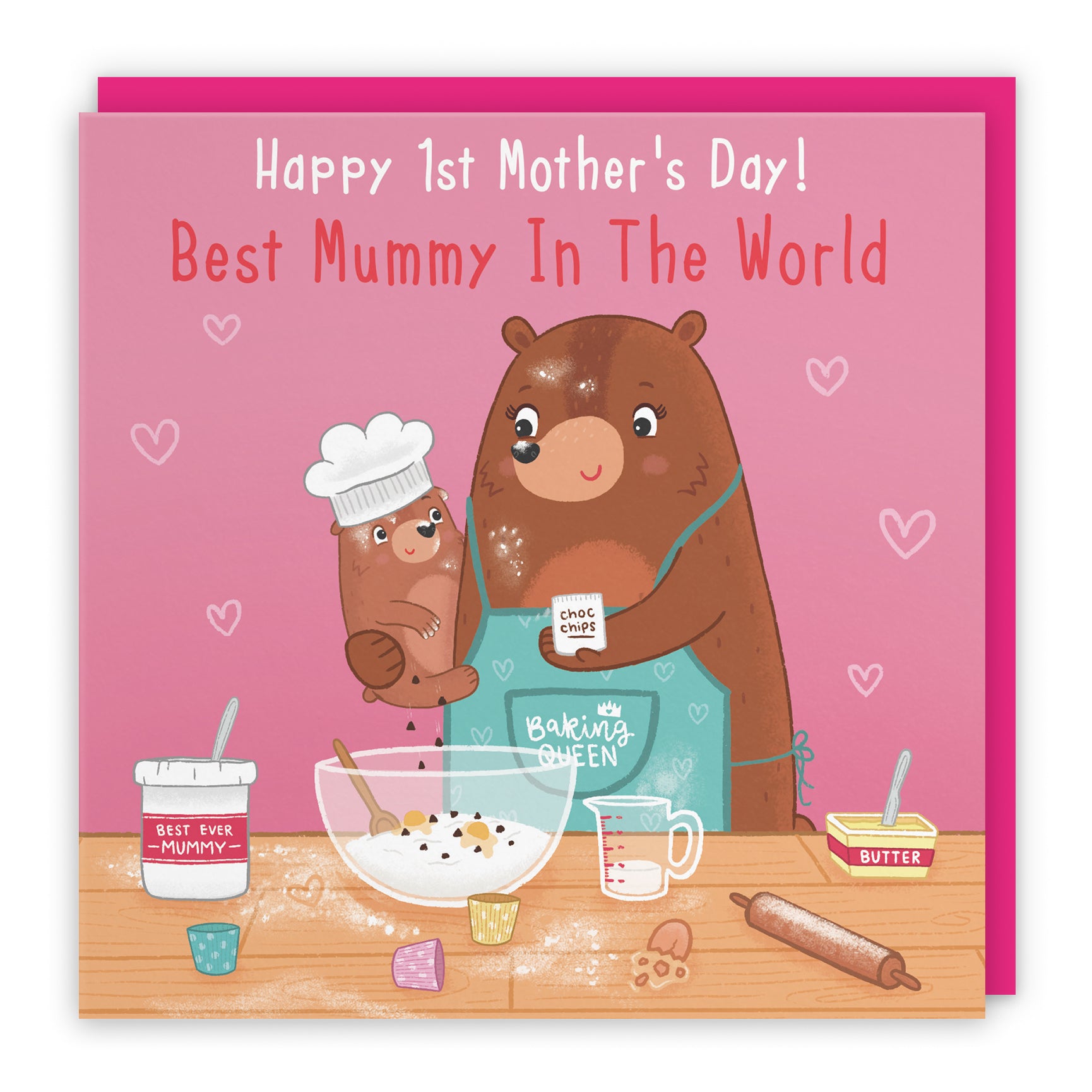 Baking Mother's Day Card Cute Bears