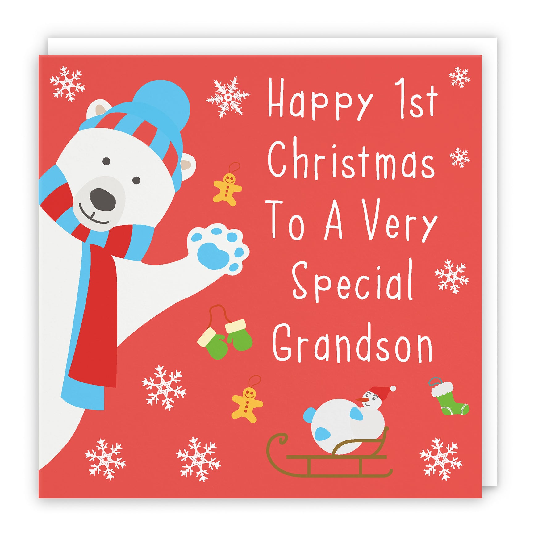 Cute Polar Bear Christmas Card Iconic
