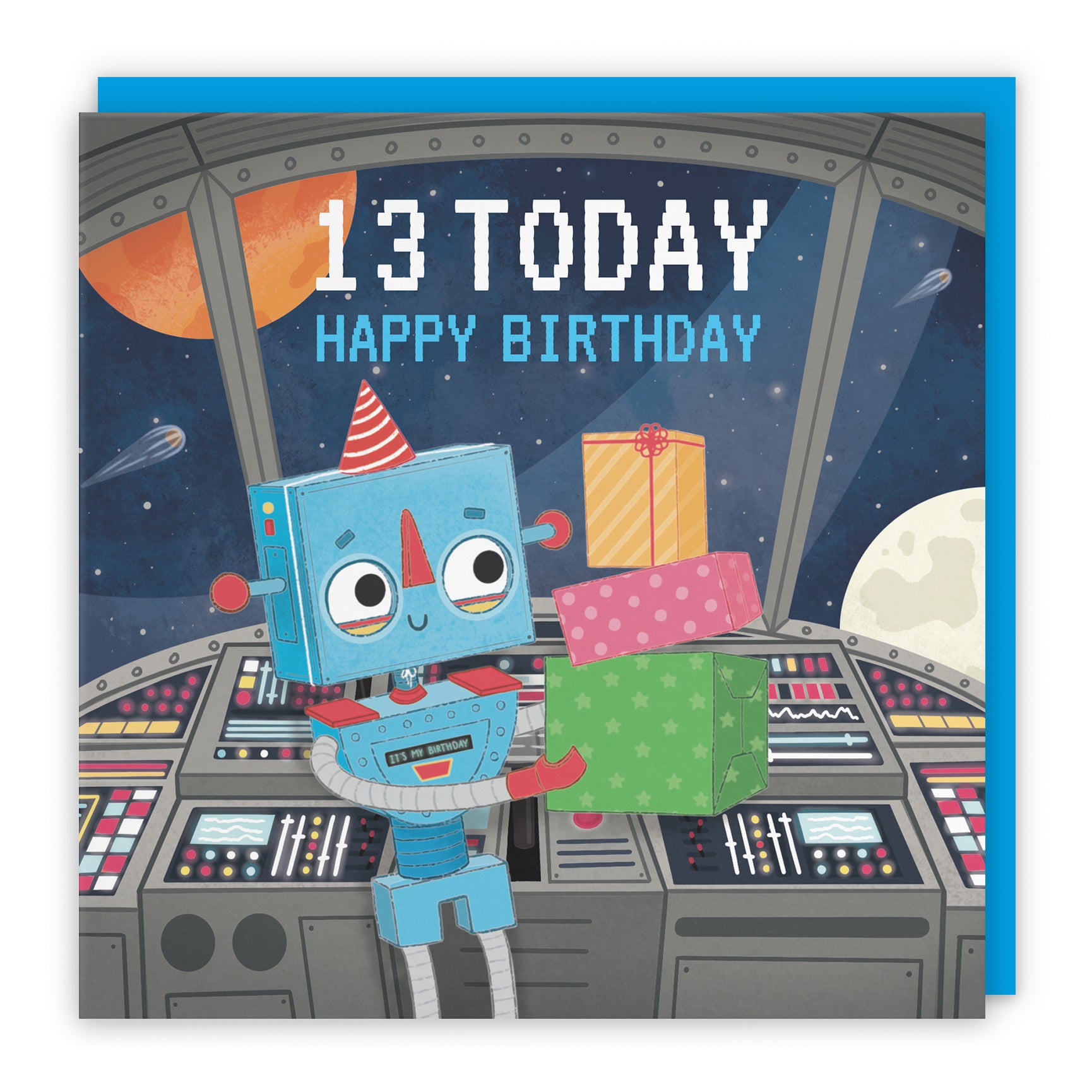 Space Robot Birthday Card Imagination