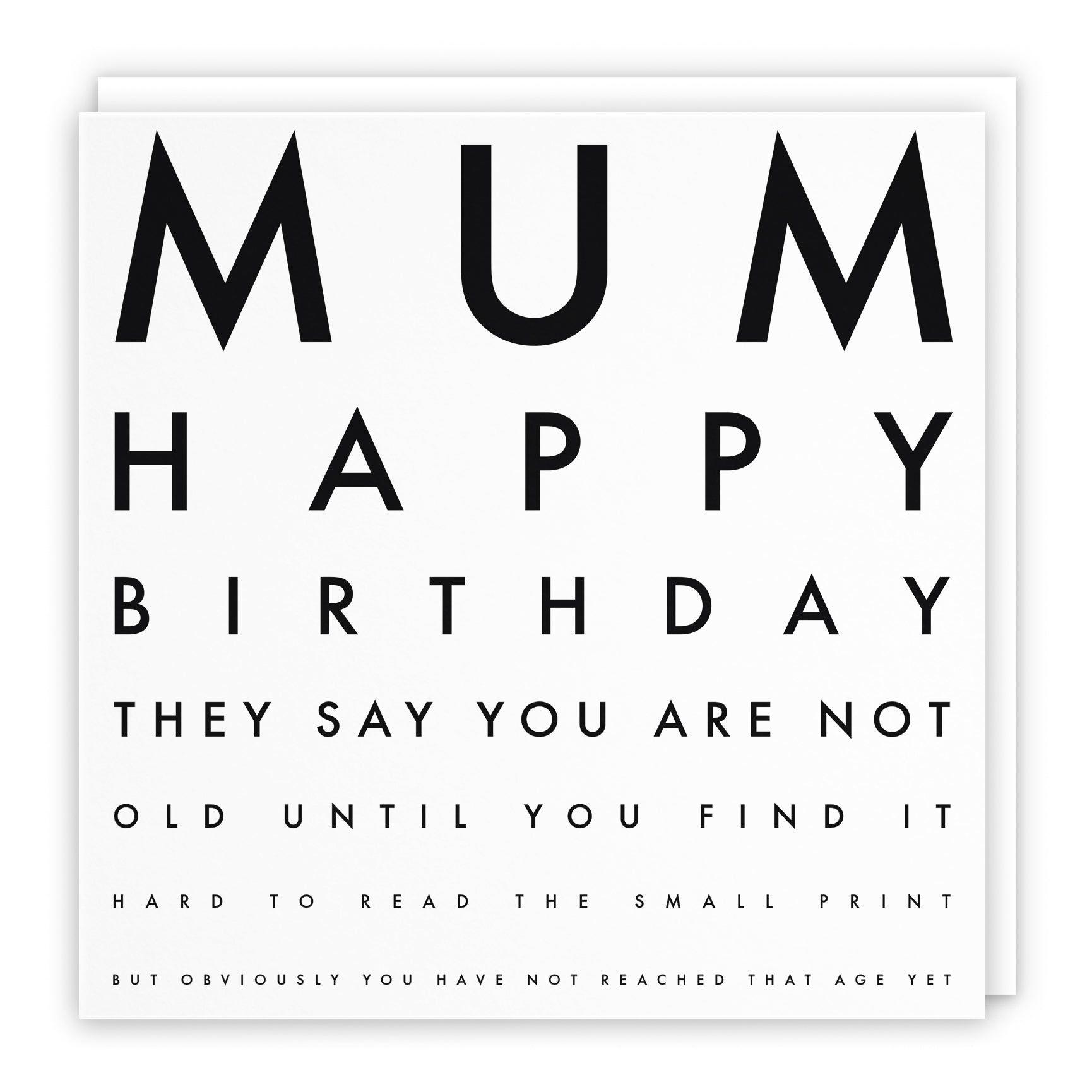 Funny Eye Test Birthday Card Letters