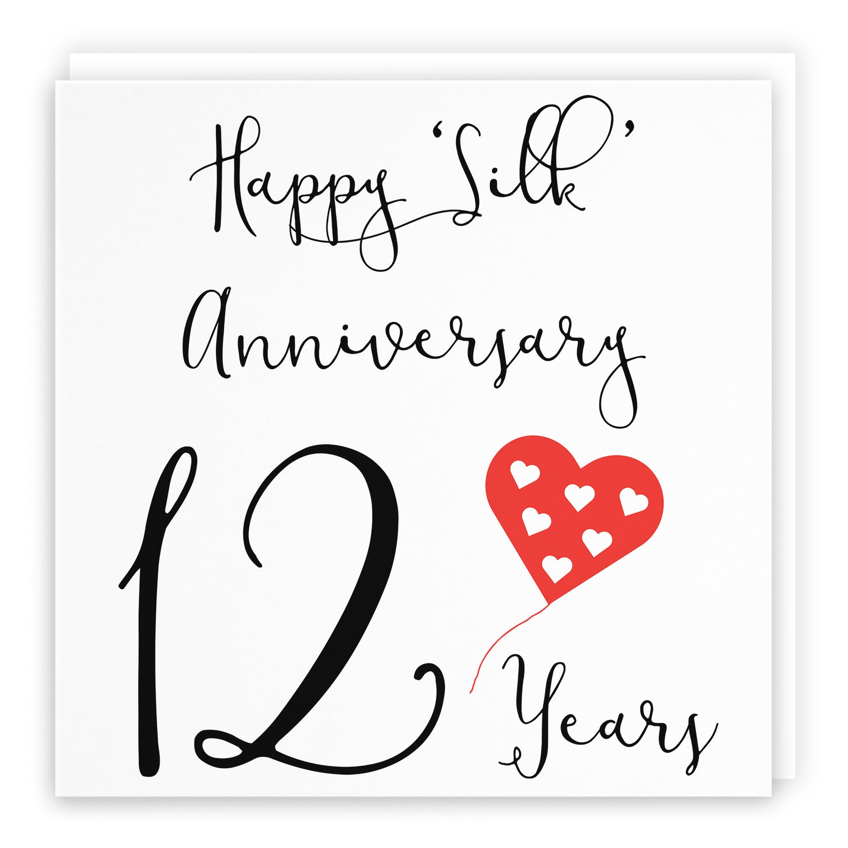 Balloon Heart Anniversary Card Red Heart