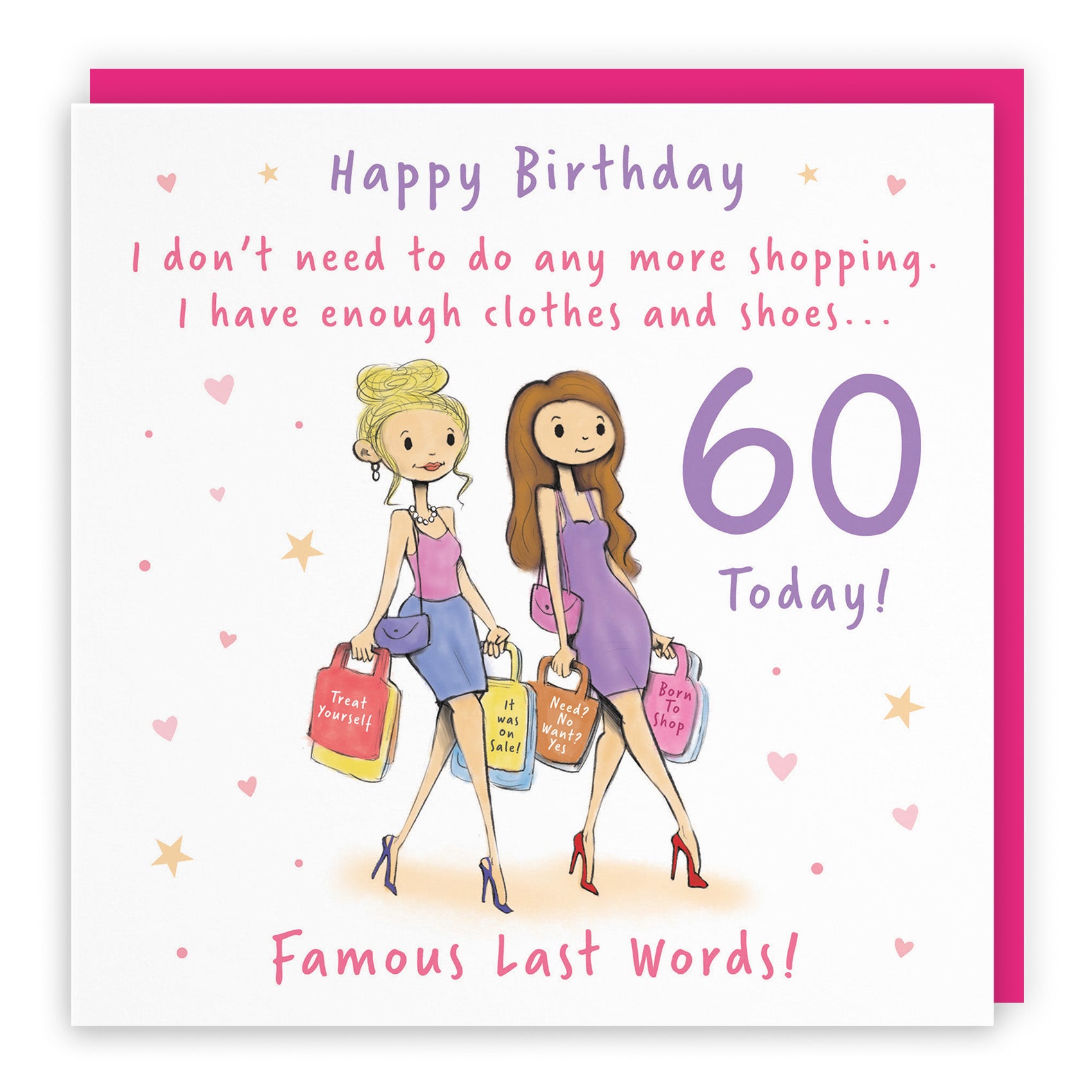 Female Shopping Birthday Card Silly Squiggles