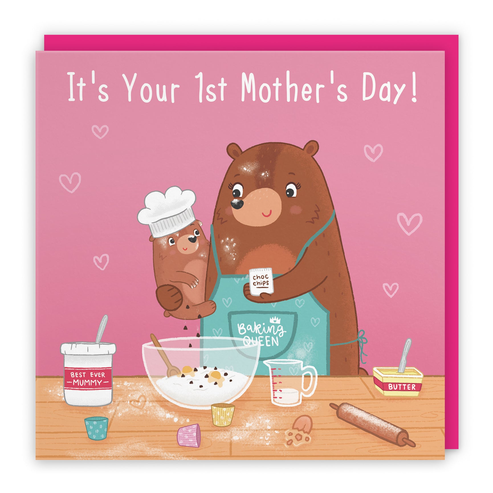 Baking Mother's Day Card Cute Bears