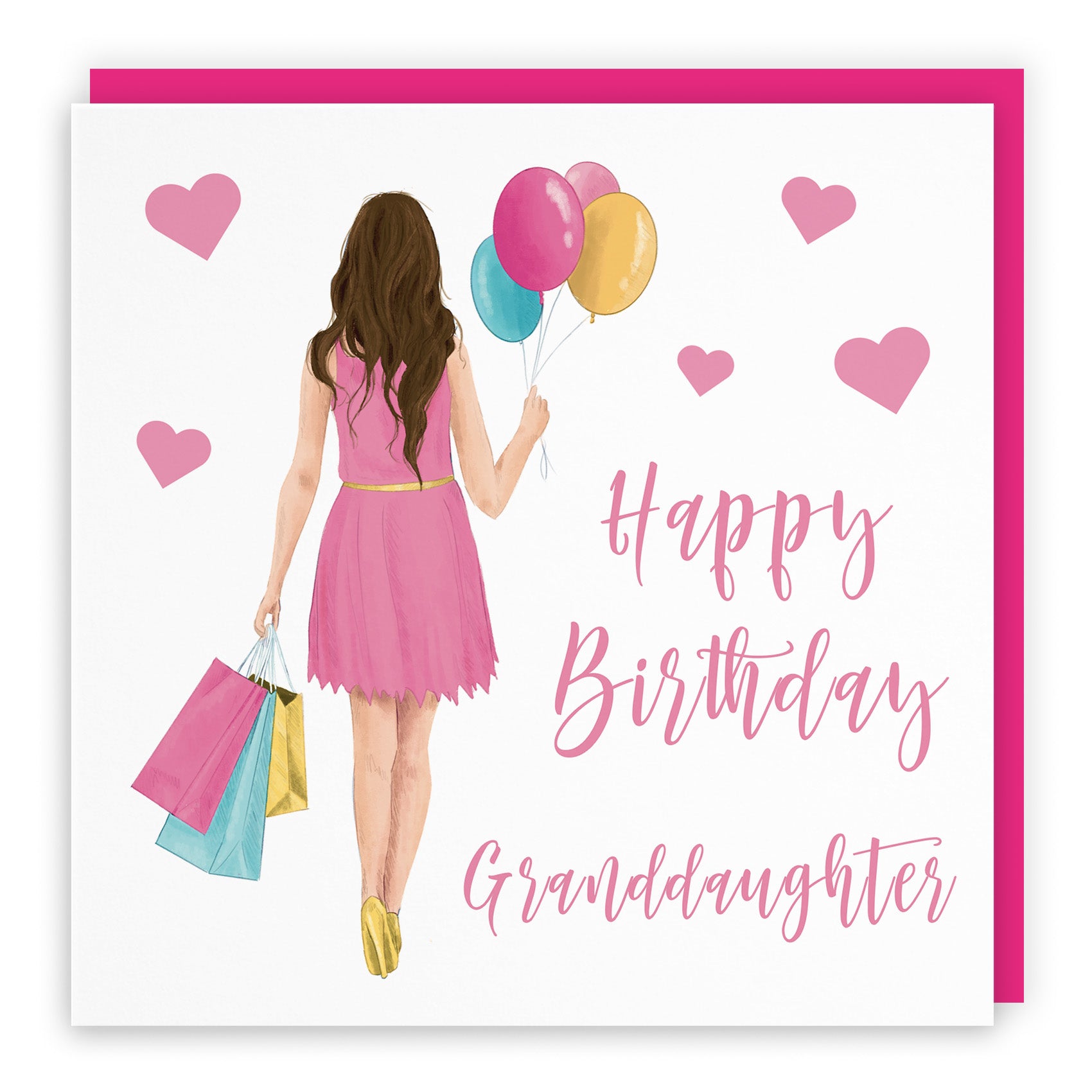 Female Balloons Hearts Birthday Card Iconic