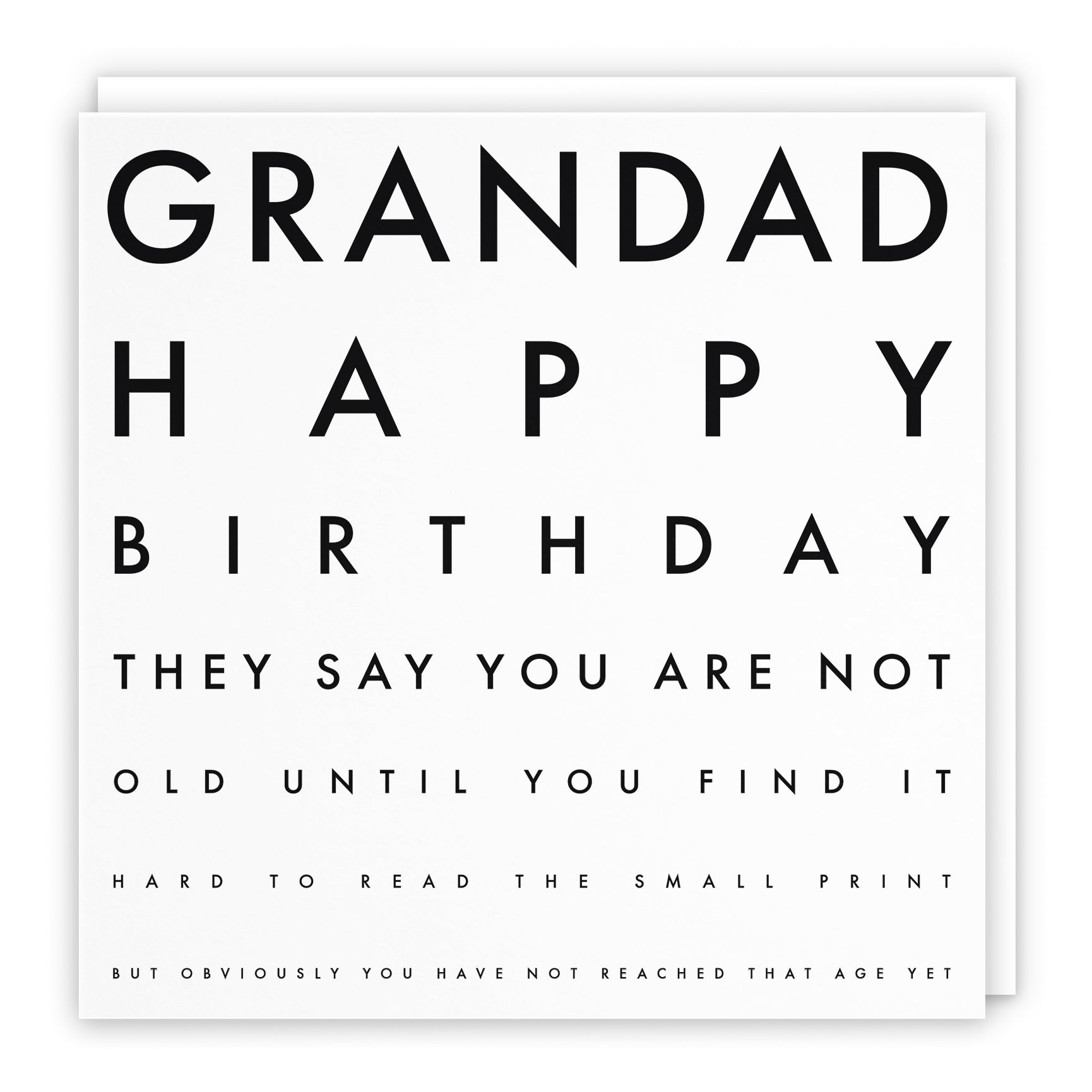 Funny Eye Test Birthday Card Letters