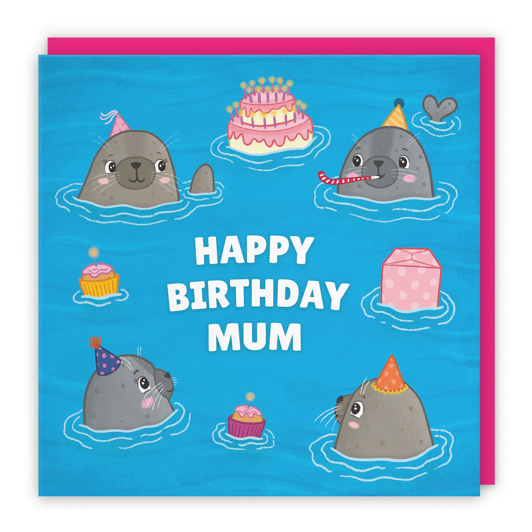 Cute Seals Birthday Card Ocean