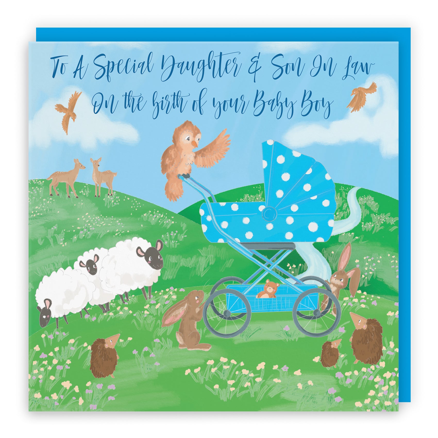 New Baby Card Pram Countryside