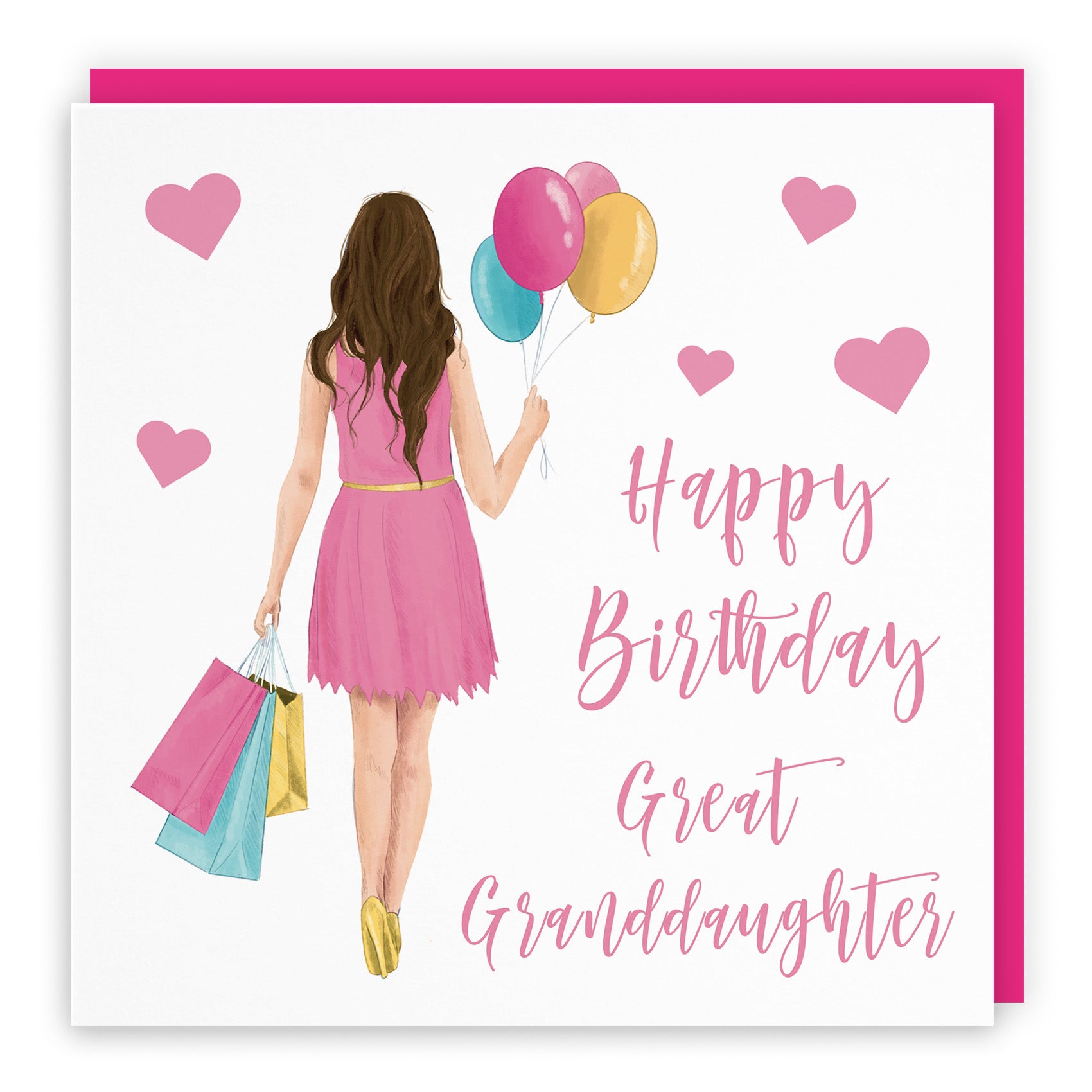 Female Balloons Hearts Birthday Card Iconic