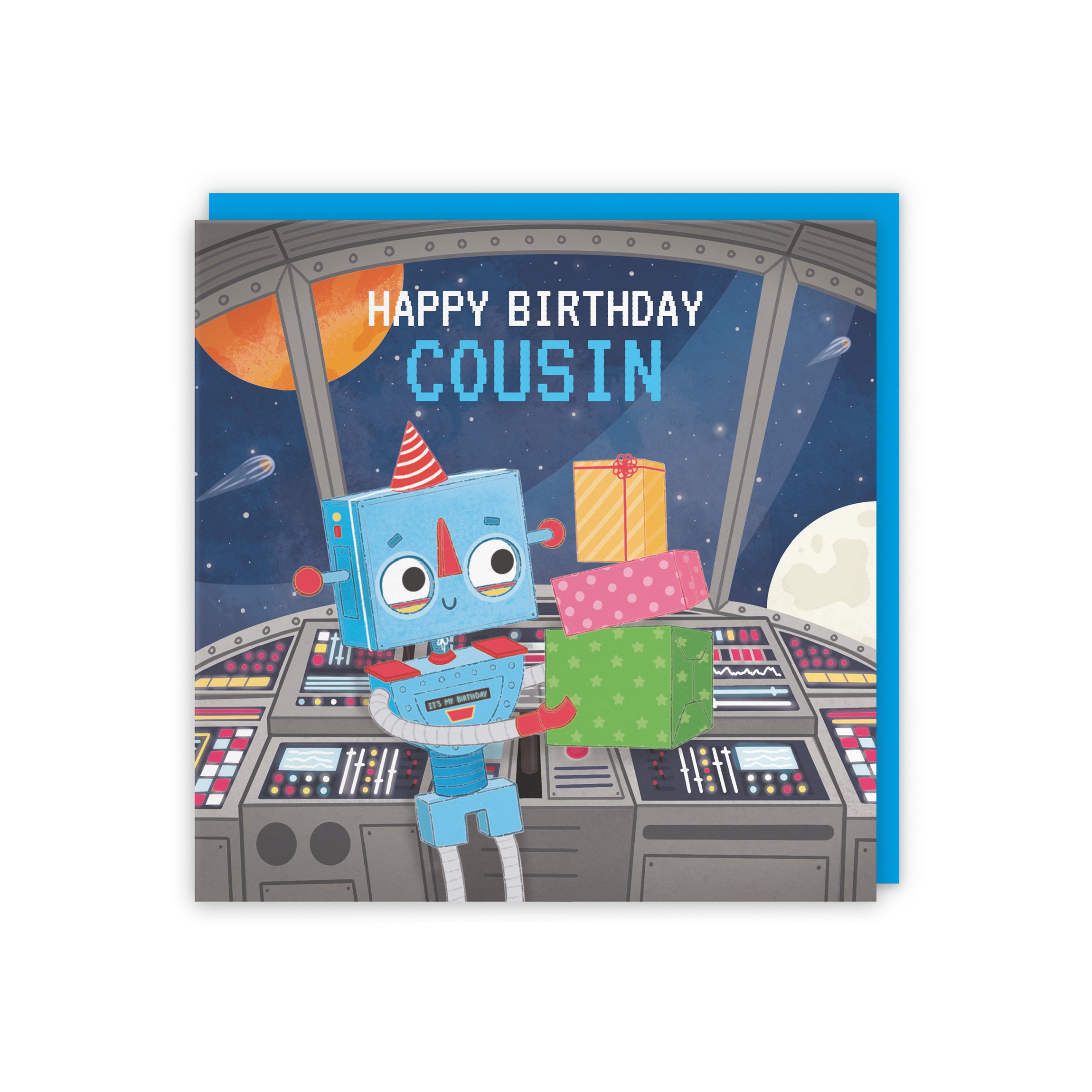 Space Robot Birthday Card Imagination