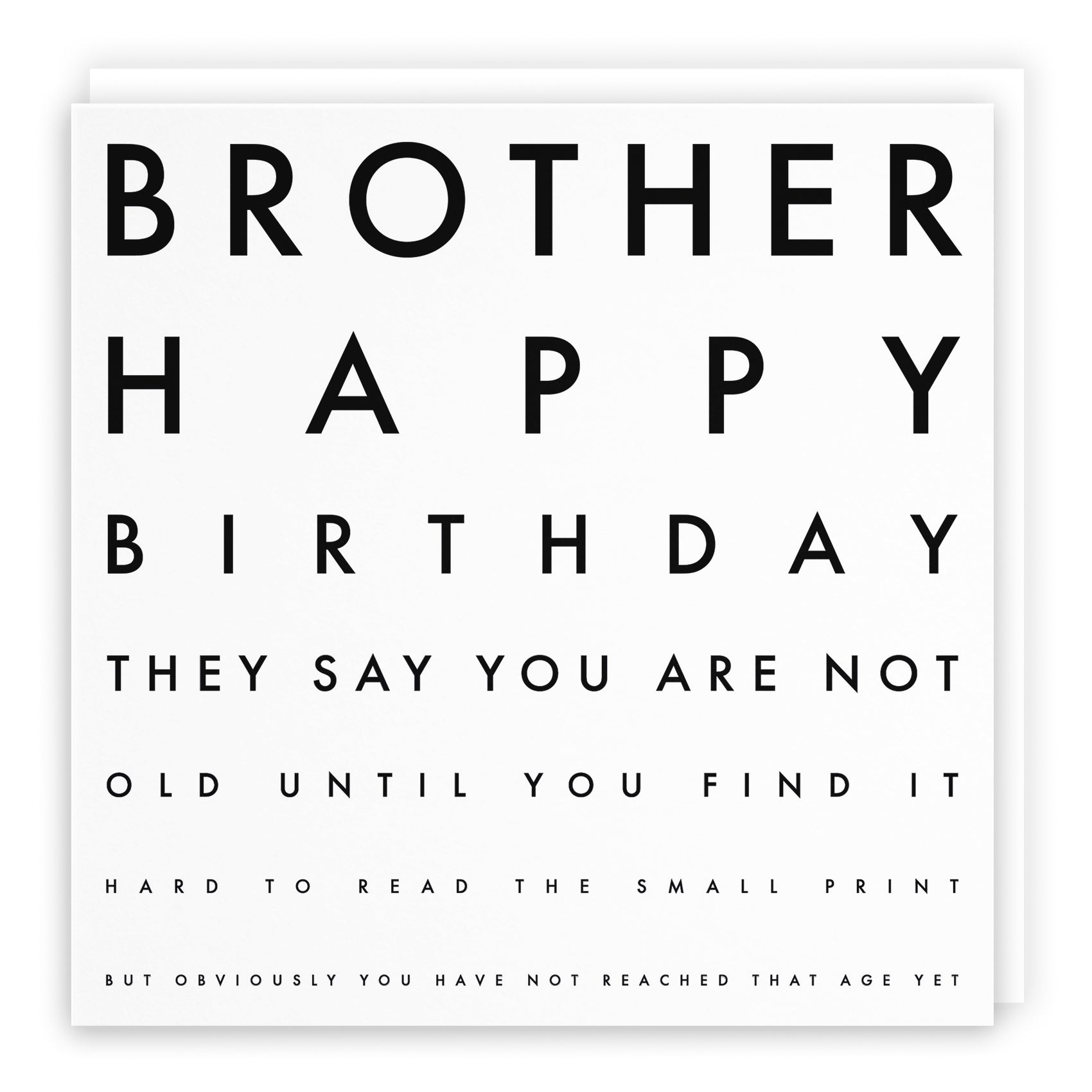 Funny Eye Test Birthday Card Letters