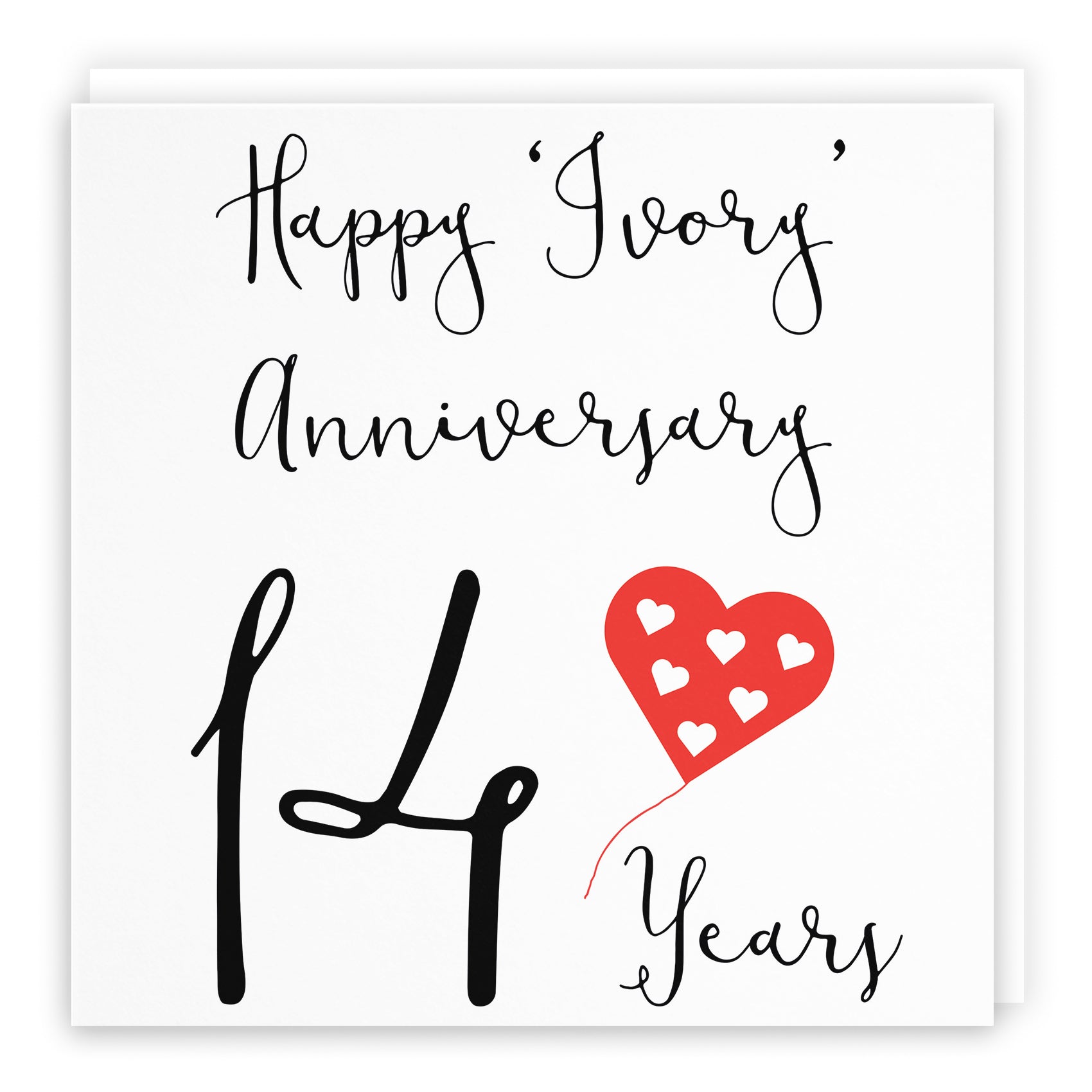 Balloon Heart Anniversary Card Red Heart
