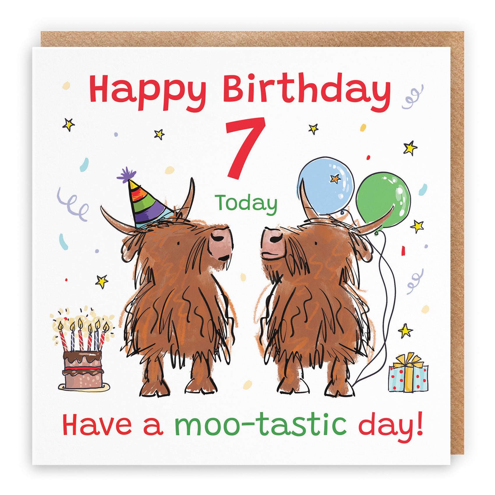 Highland Cows Birthday Card Animal Party