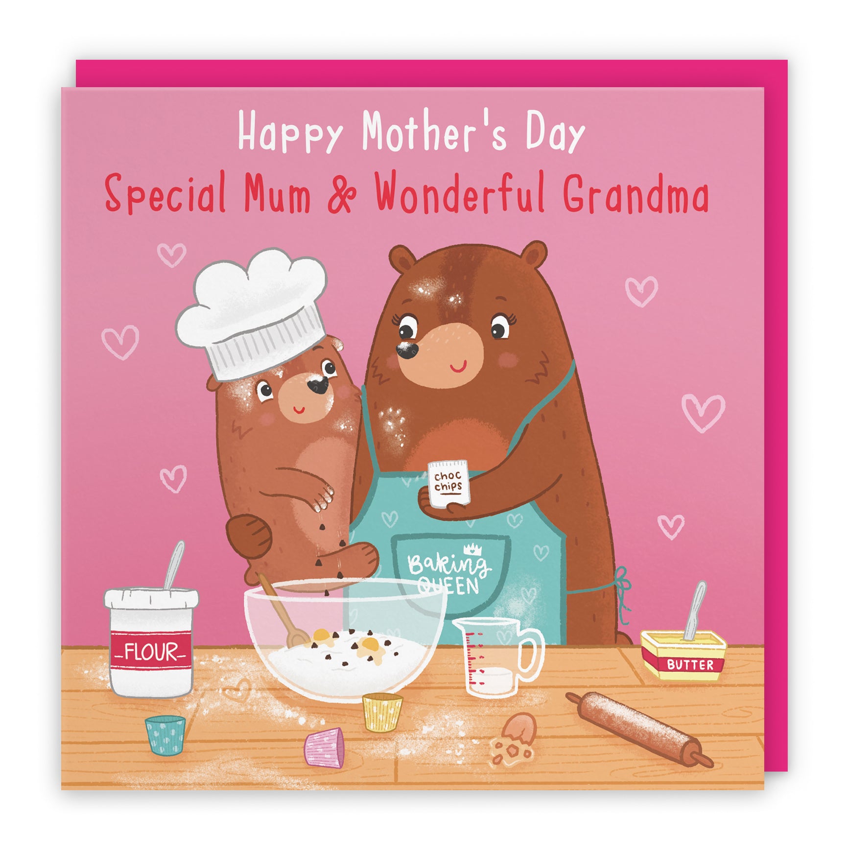 Baking Mother's Day Card Cute Bears