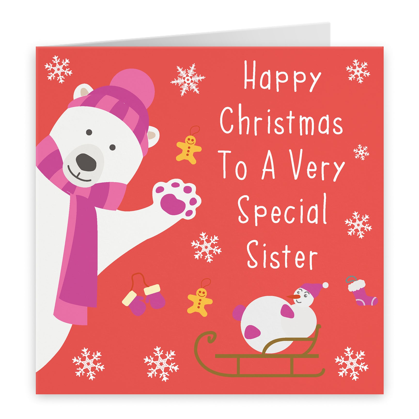Cute Polar Bear Christmas Card Iconic