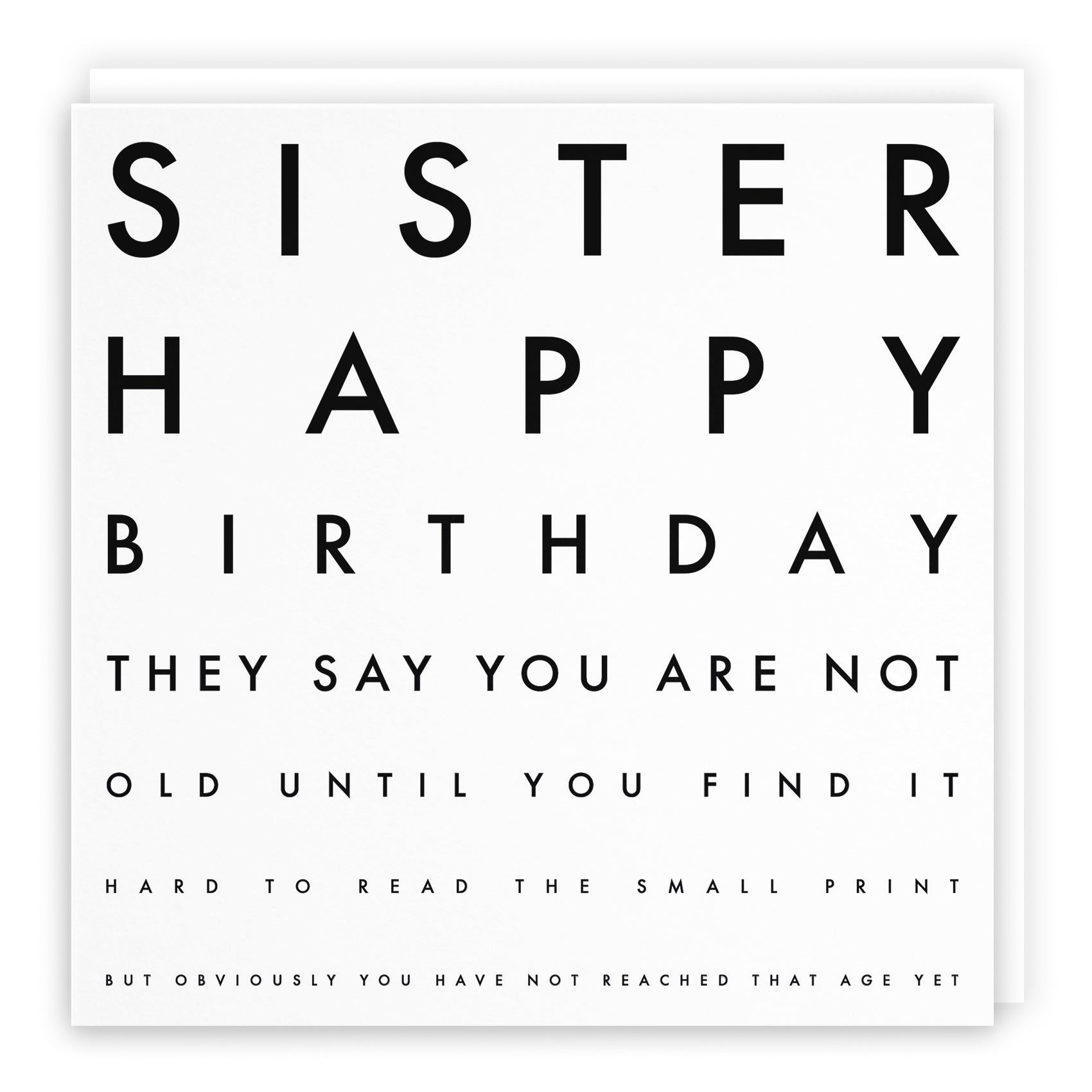 Funny Eye Test Birthday Card Letters