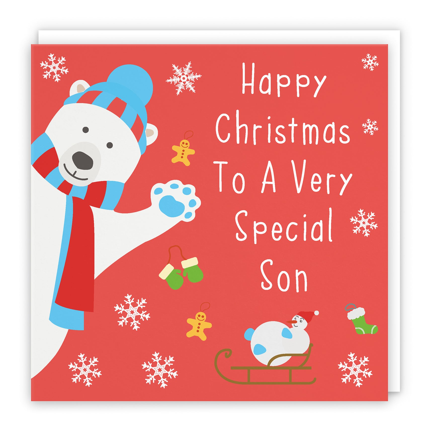Cute Polar Bear Christmas Card Iconic