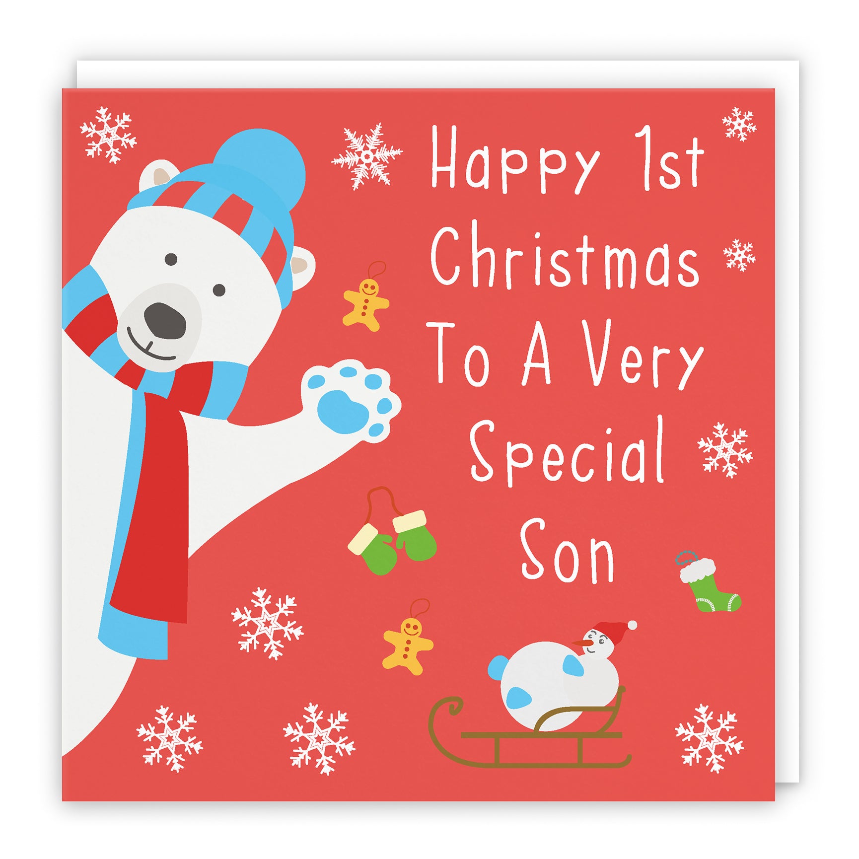 Cute Polar Bear Christmas Card Iconic