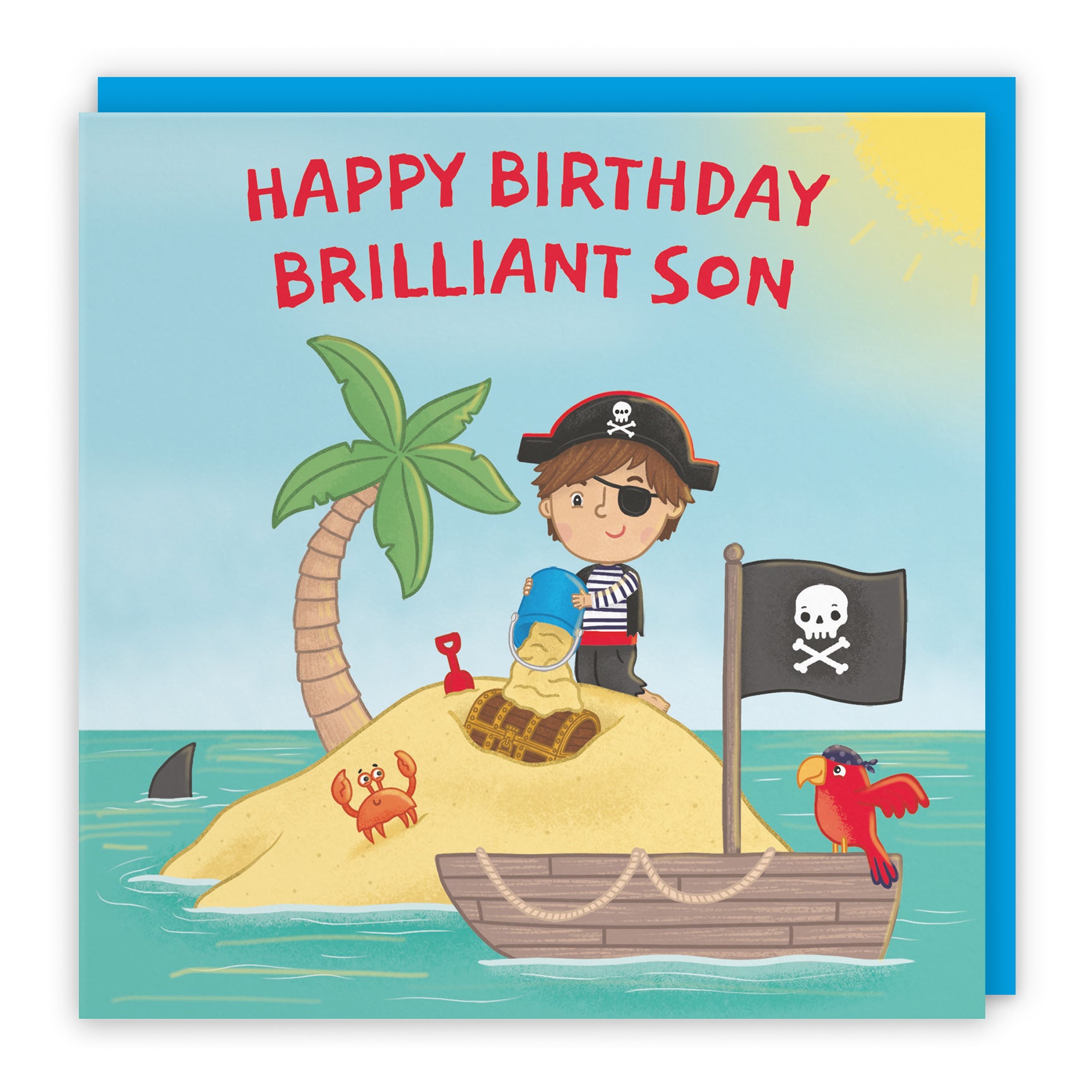 Pirate Desert Island Birthday Card Imagination