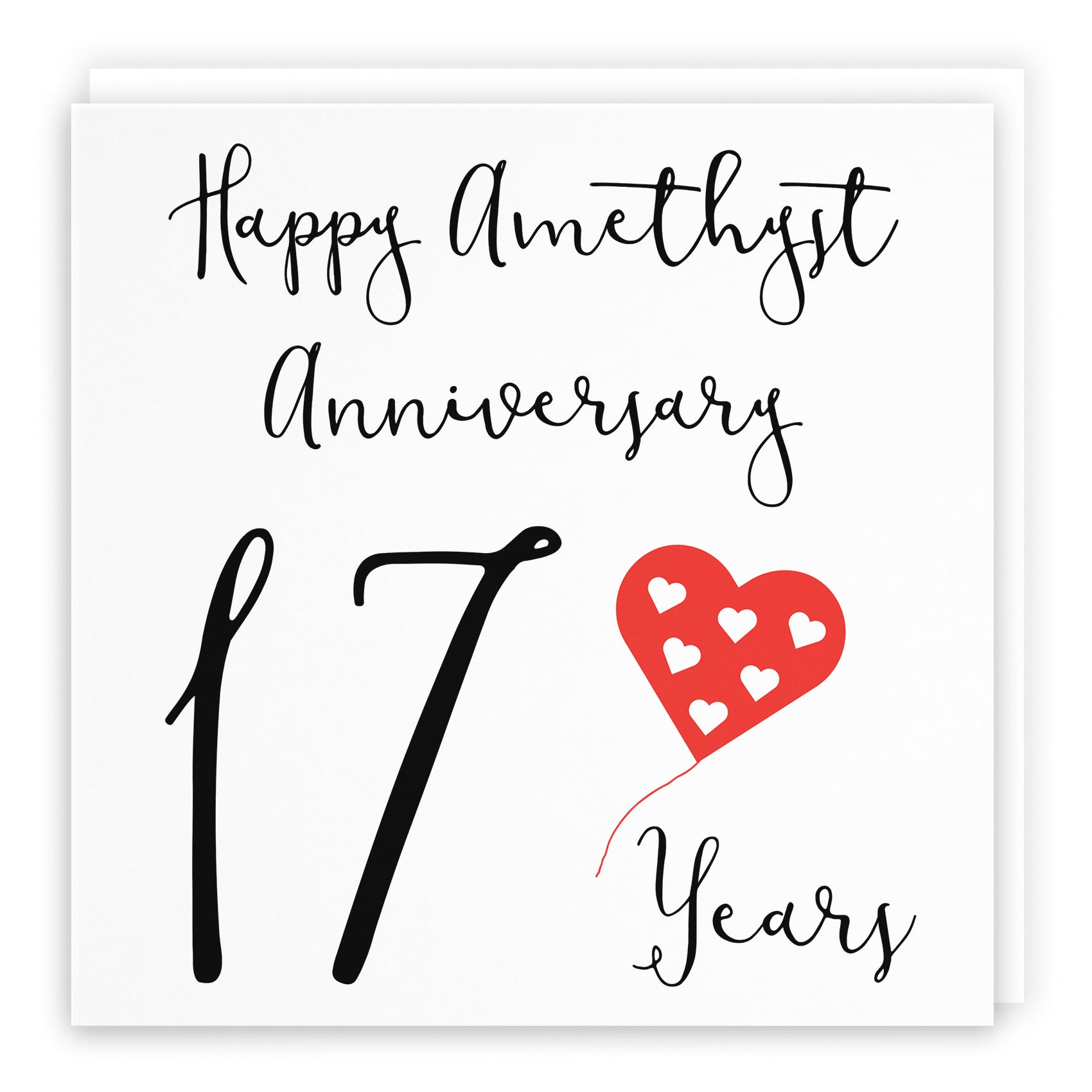 Balloon Heart Anniversary Card Red Heart