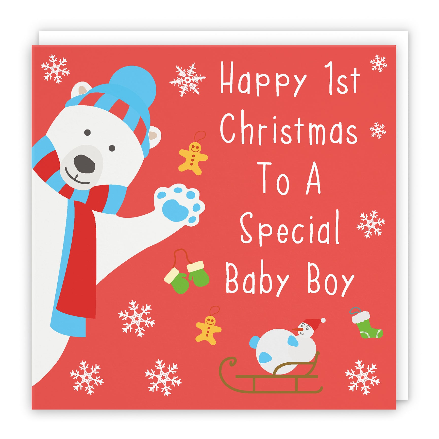 Cute Polar Bear Christmas Card Iconic