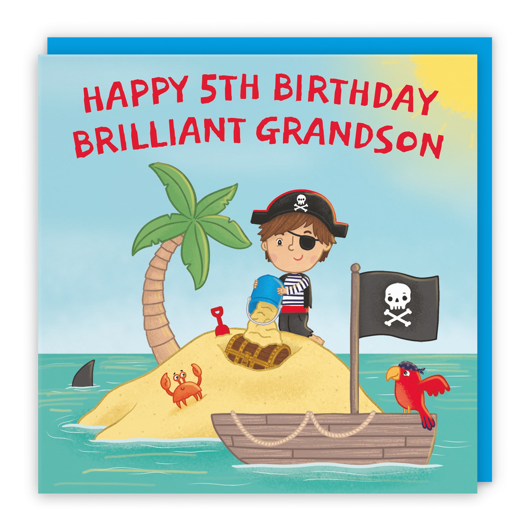 Pirate Desert Island Birthday Card Imagination