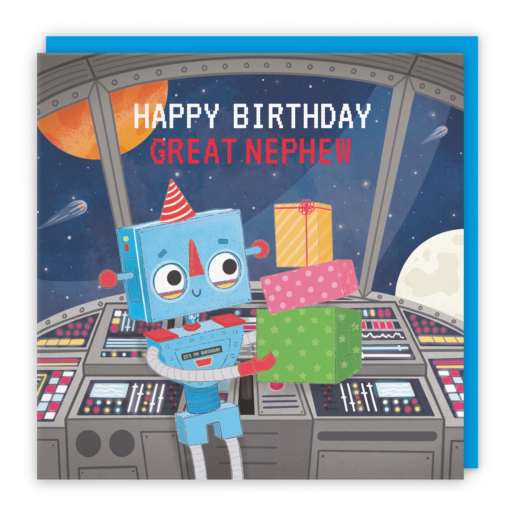 Space Robot Birthday Card Imagination
