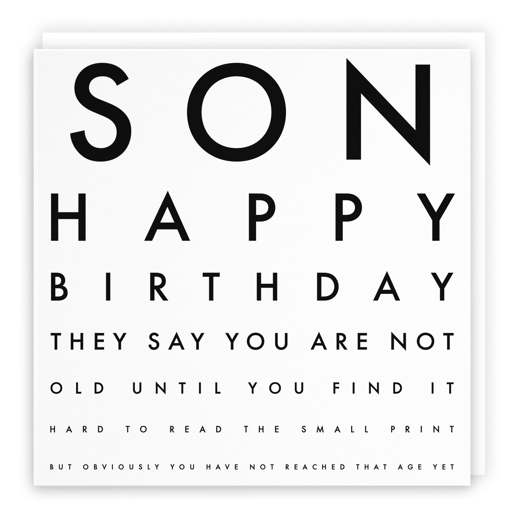 Funny Eye Test Birthday Card Letters